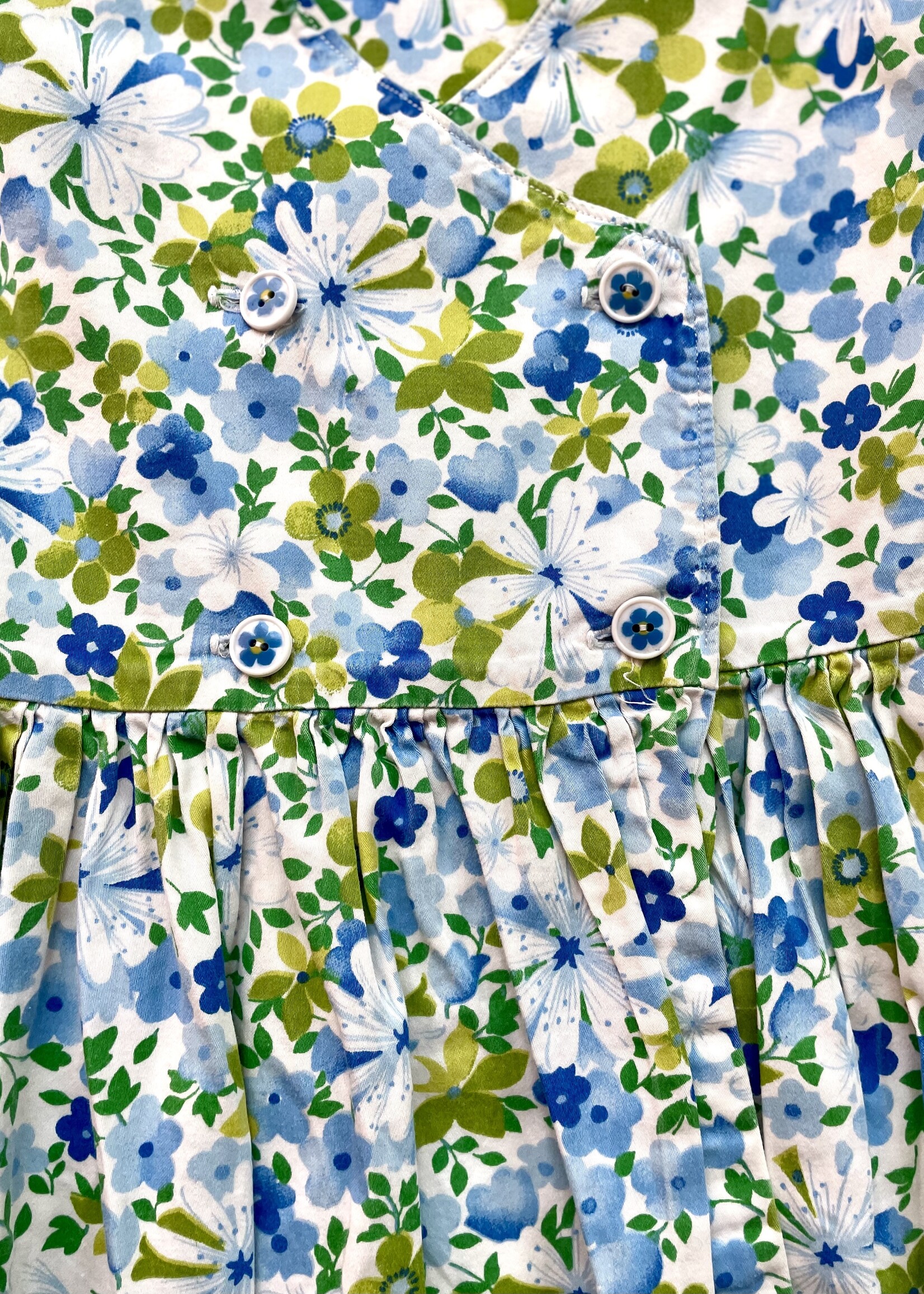 Handmade Blue floral dress 3-4y
