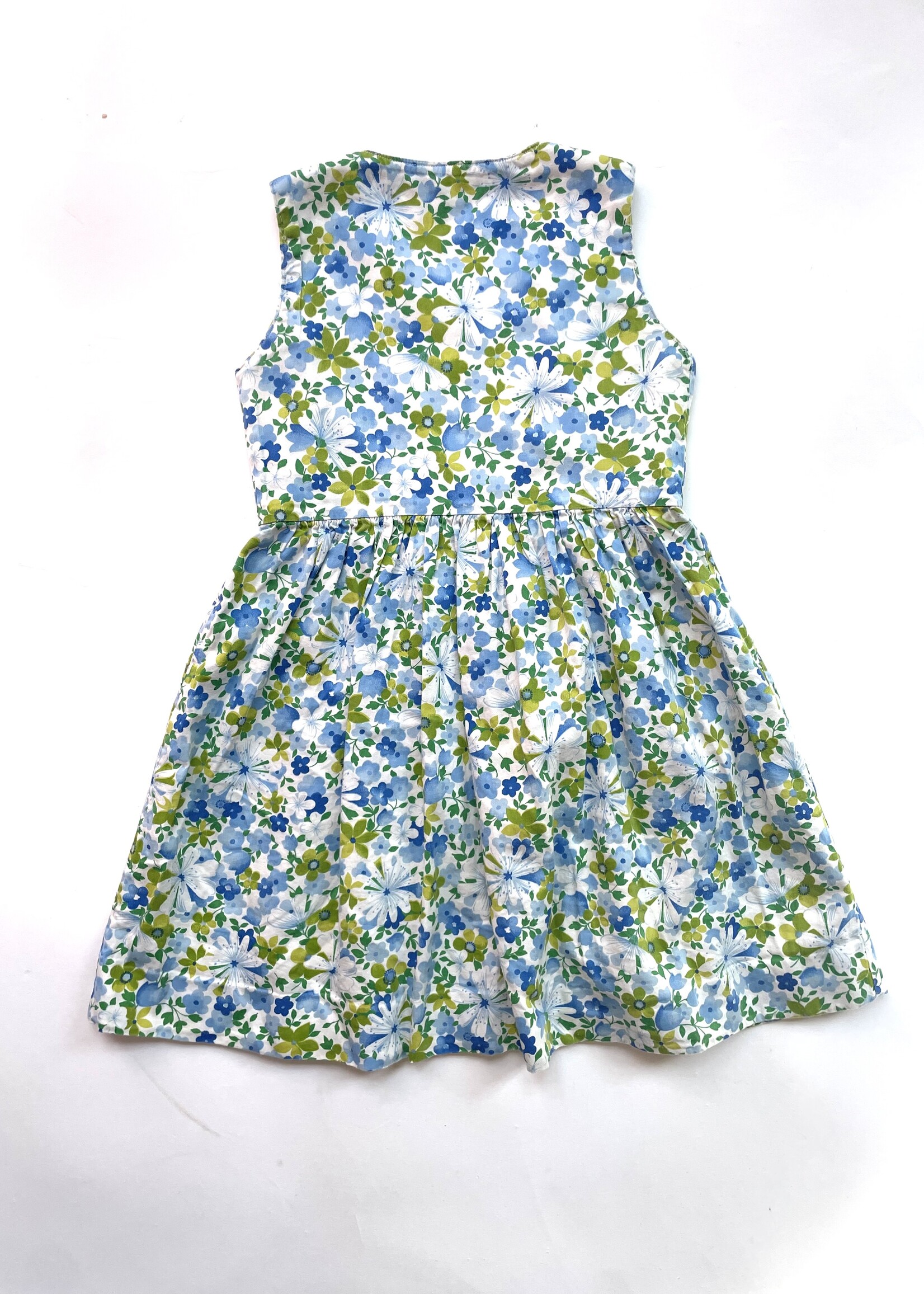 Handmade Blue floral dress 3-4y