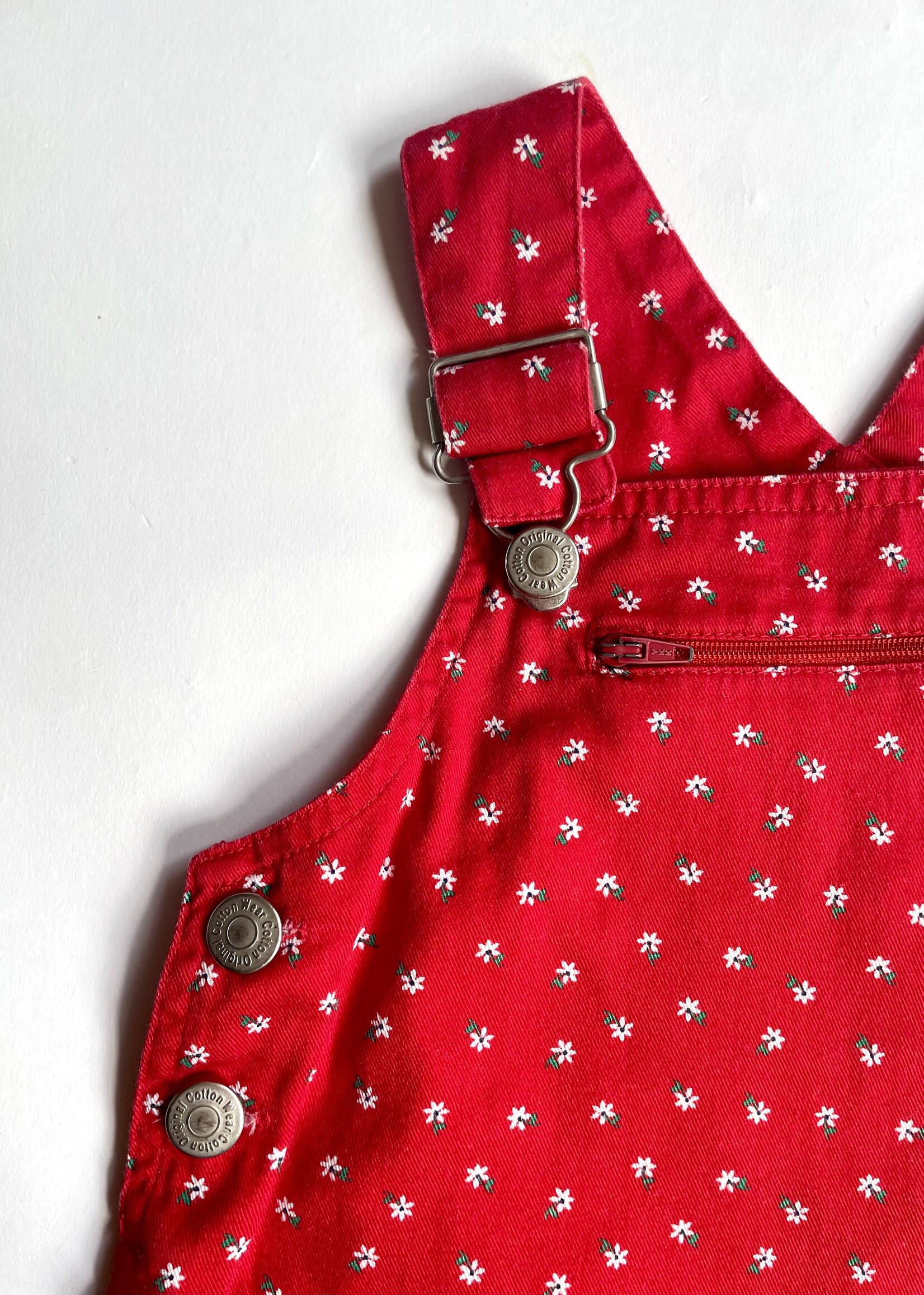Vintage Red floral pinafore dress 5y