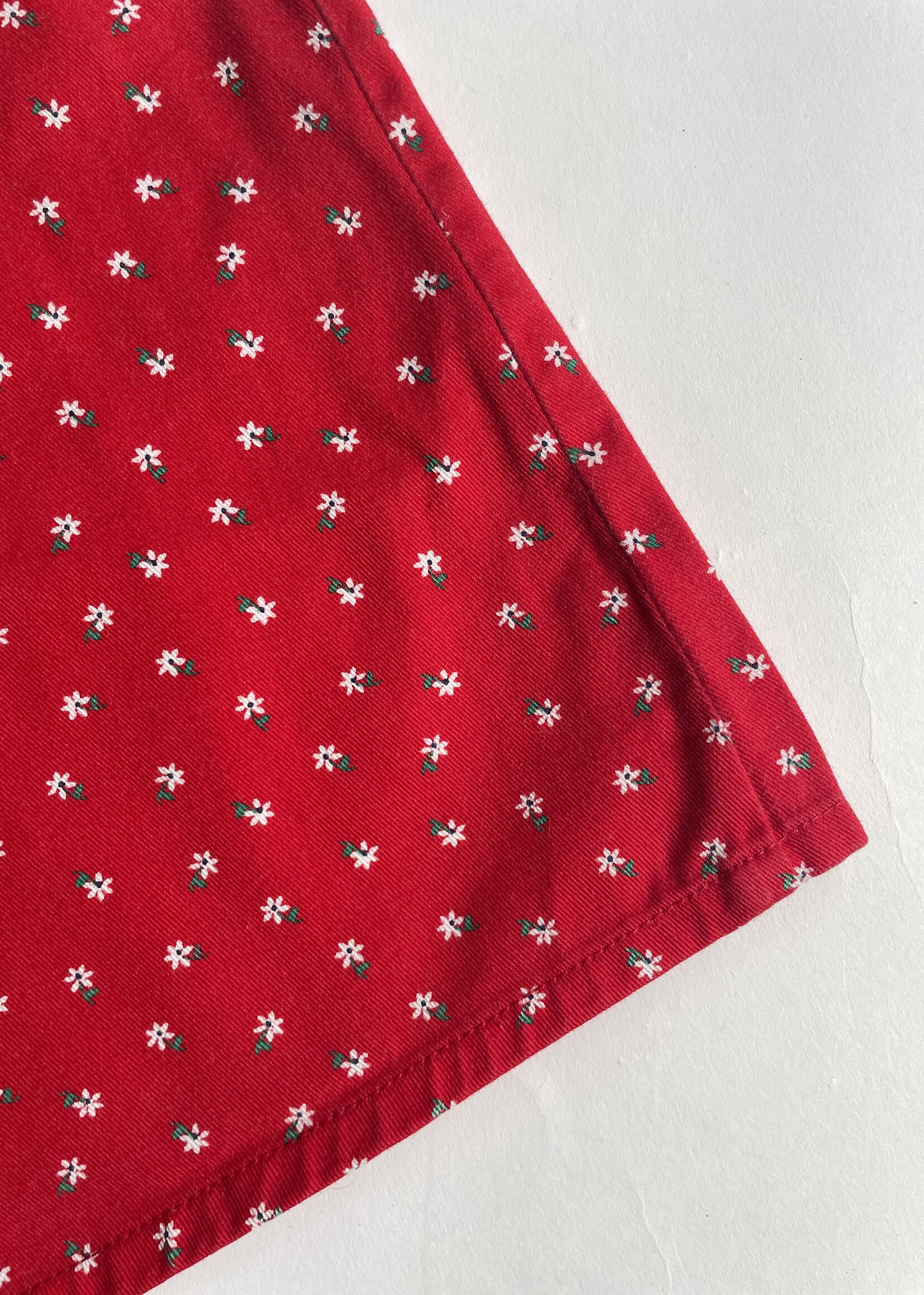 Vintage Red floral pinafore dress 5y