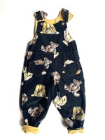 Handmade Lined Teddy bear Dungarees 3y