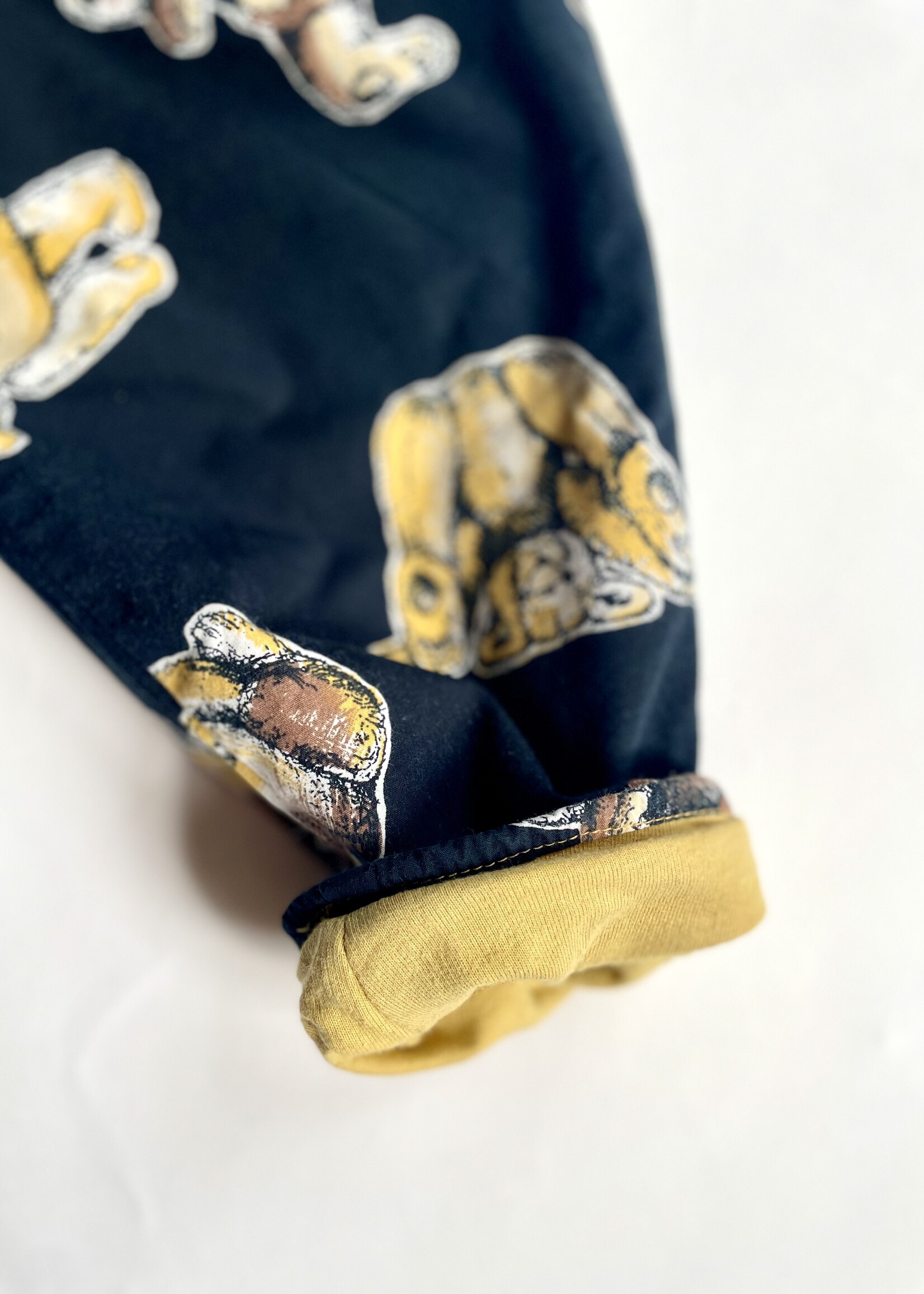 Handmade Lined Teddy bear Dungarees 3y
