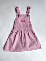 OshKosh USA Pink Striped Denim Pindafore Dress 18-24m