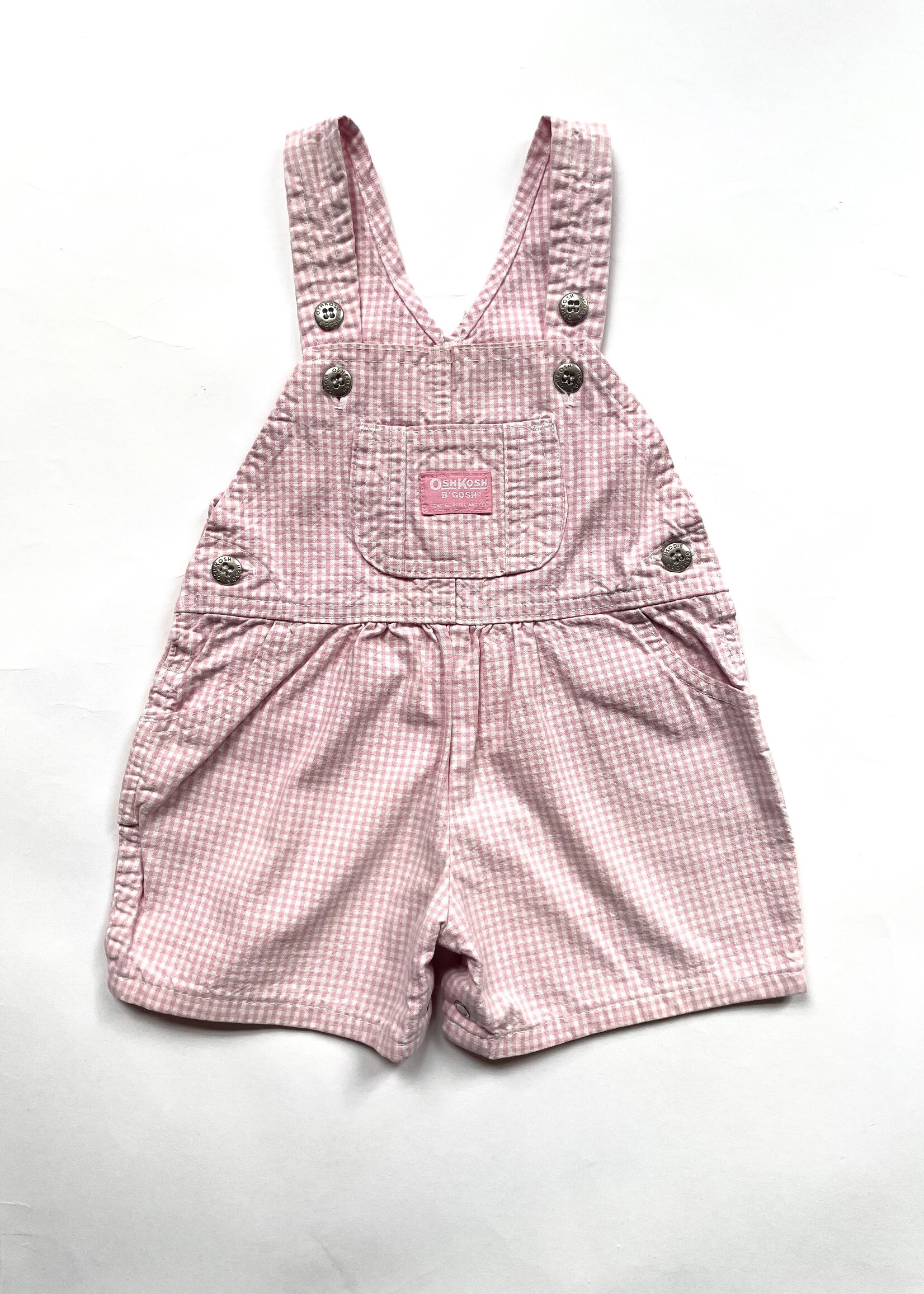 OshKosh Light Pink Vichy Shortall 12m
