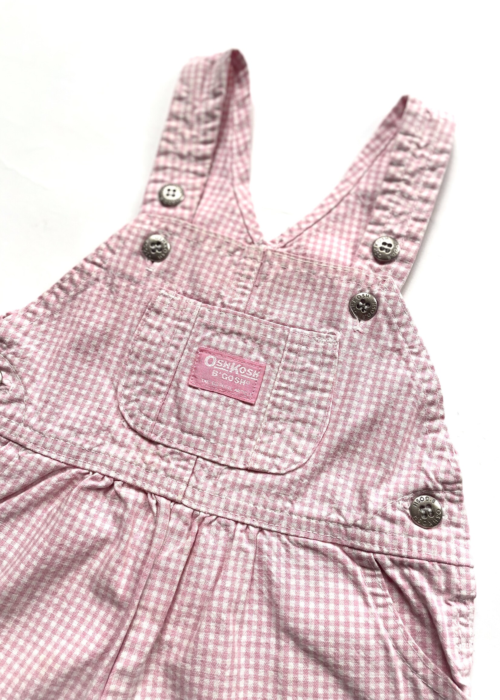 OshKosh Light Pink Vichy Shortall 12m