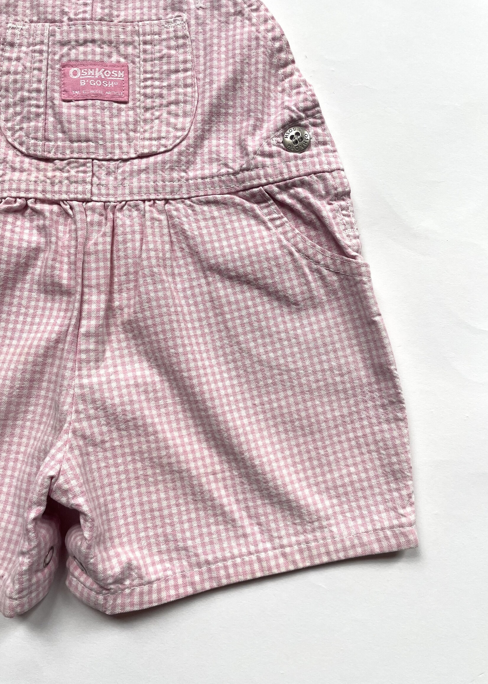 OshKosh Light Pink Vichy Shortall 12m