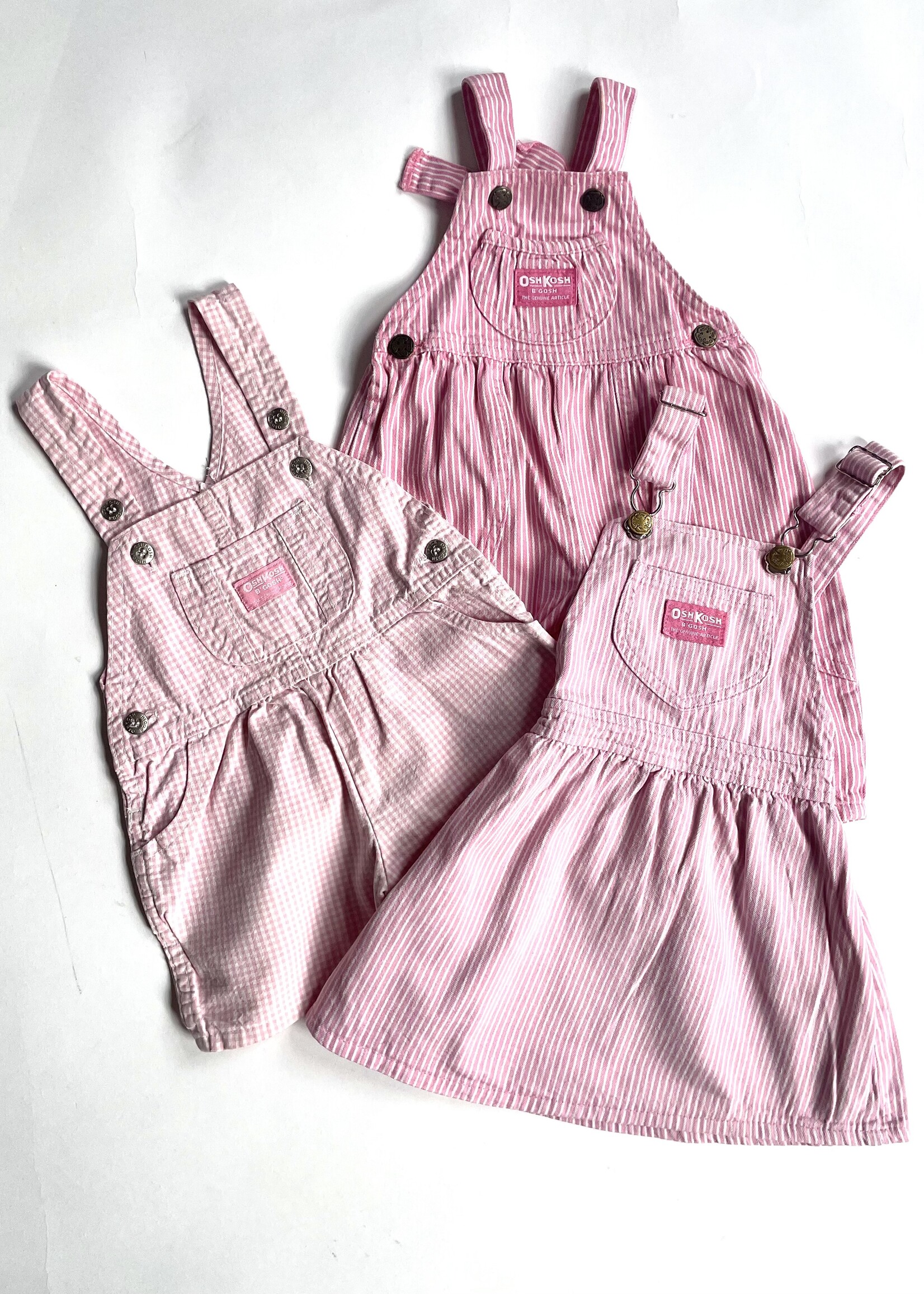 OshKosh Light Pink Vichy Shortall 12m