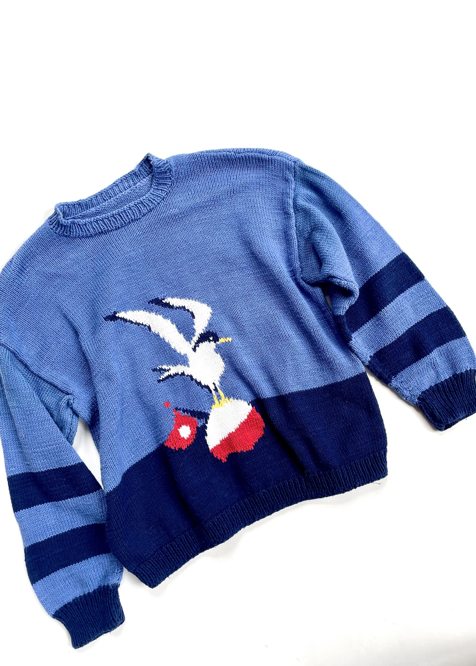 Handmade Blue Seagull Sweater 10y