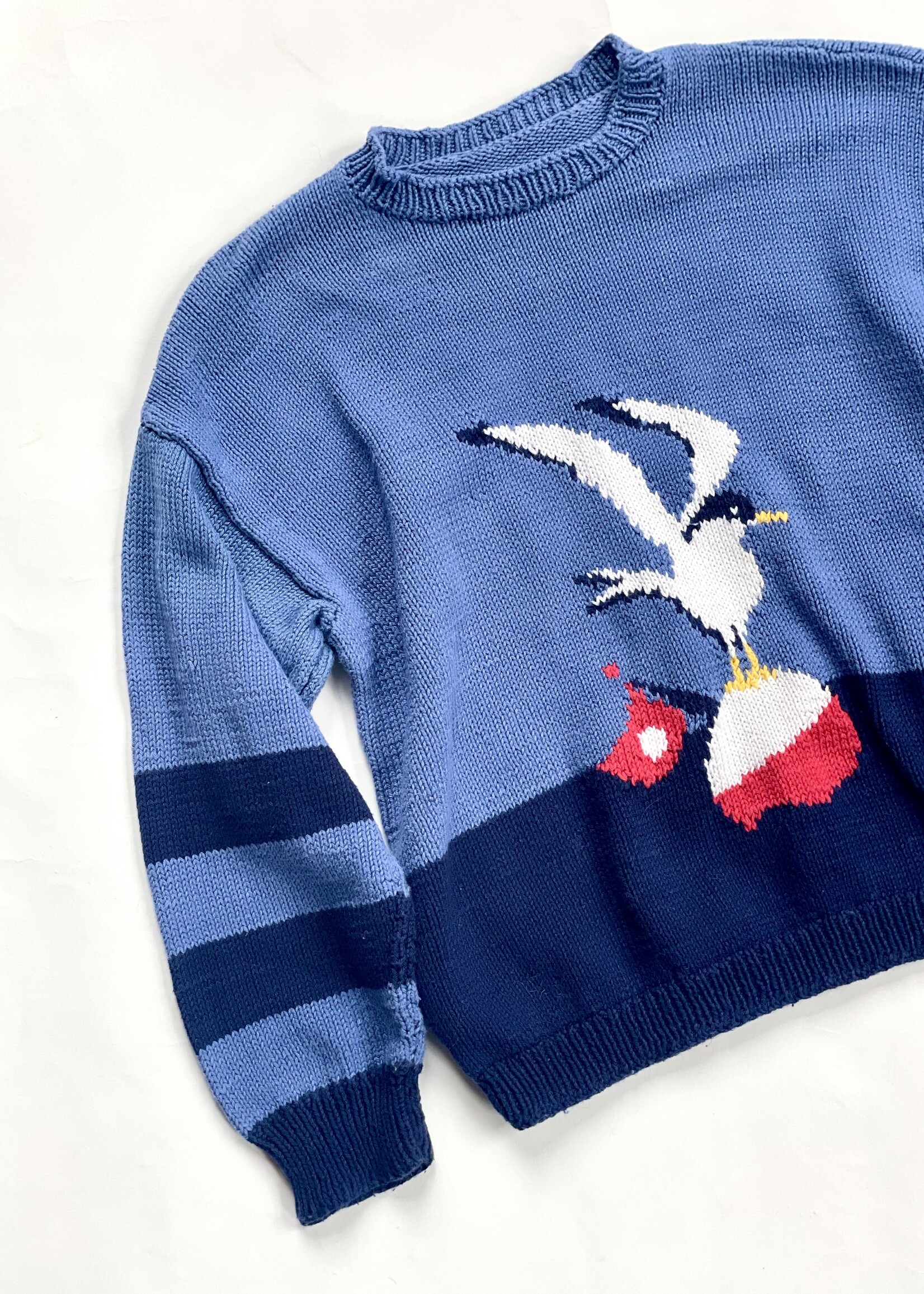 Handmade Blue Seagull Sweater 10y
