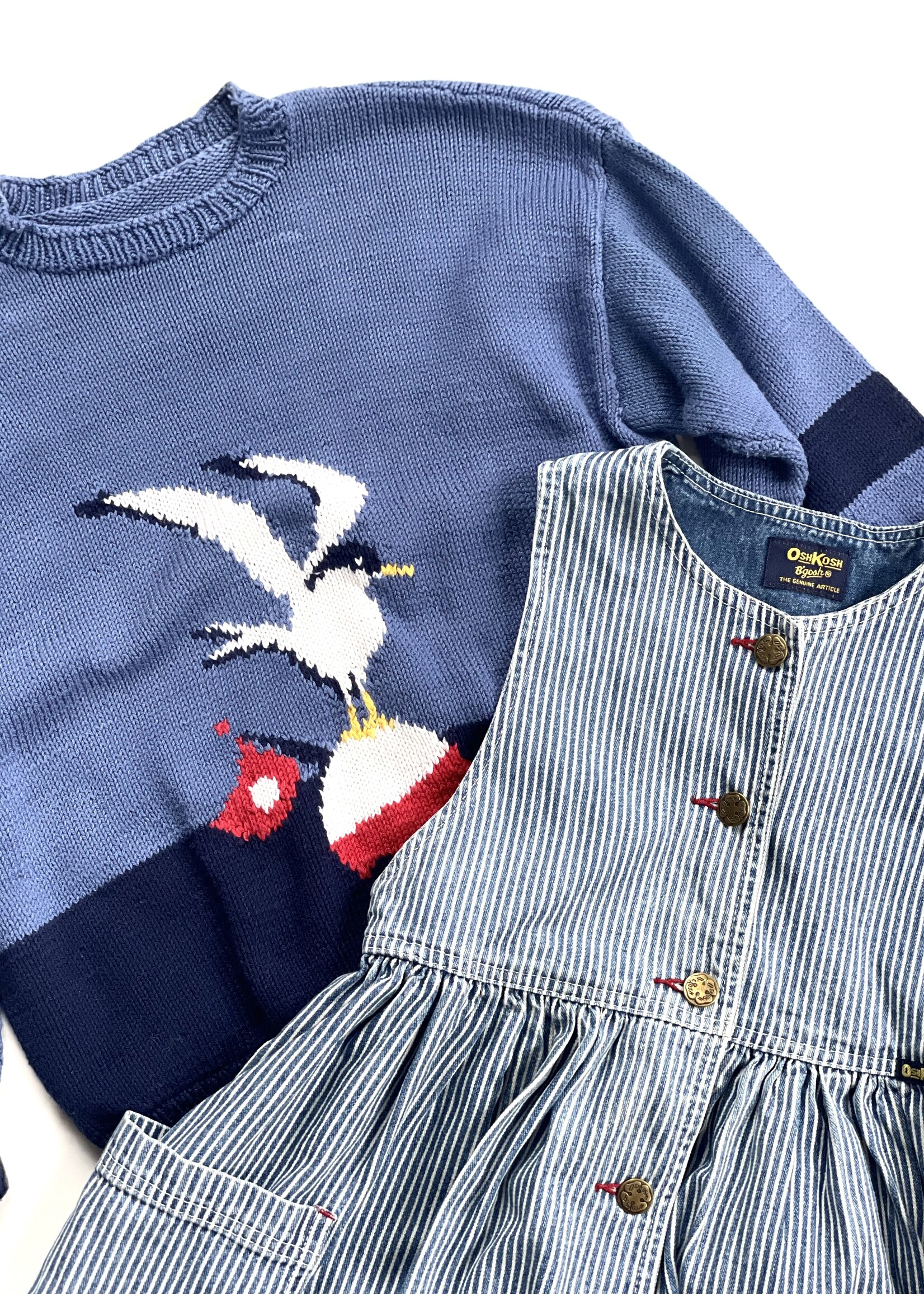 Handmade Blue Seagull Sweater 10y