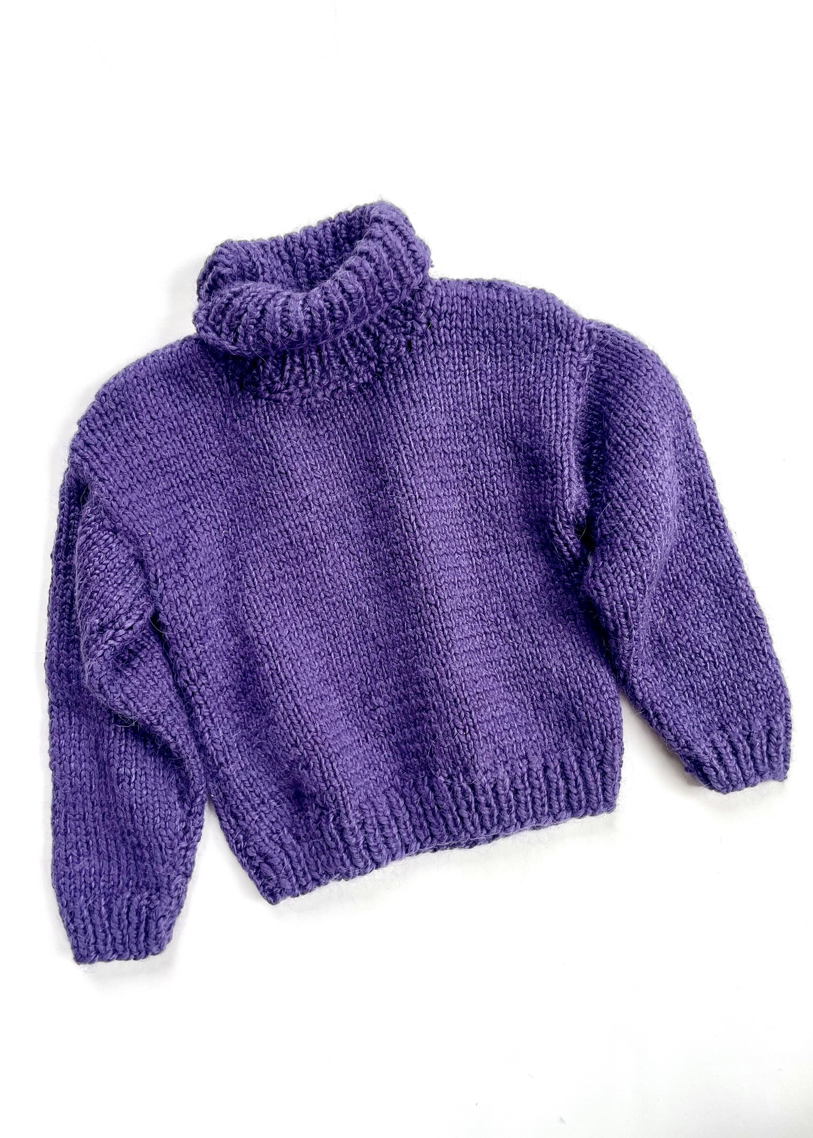 Handmade Purple Turtle Neck Sweater 3-4y