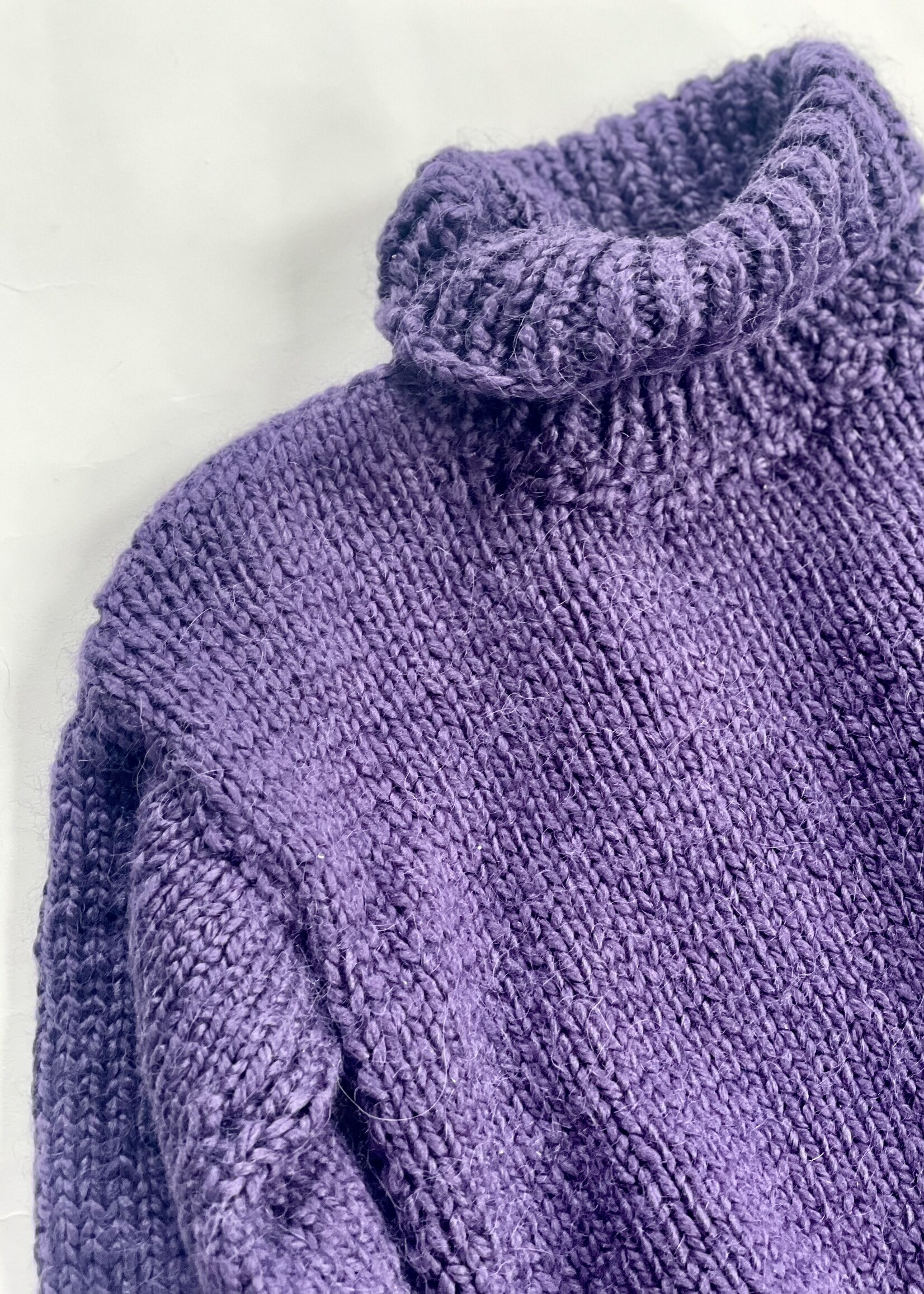 Handmade Purple Turtle Neck Sweater 3-4y