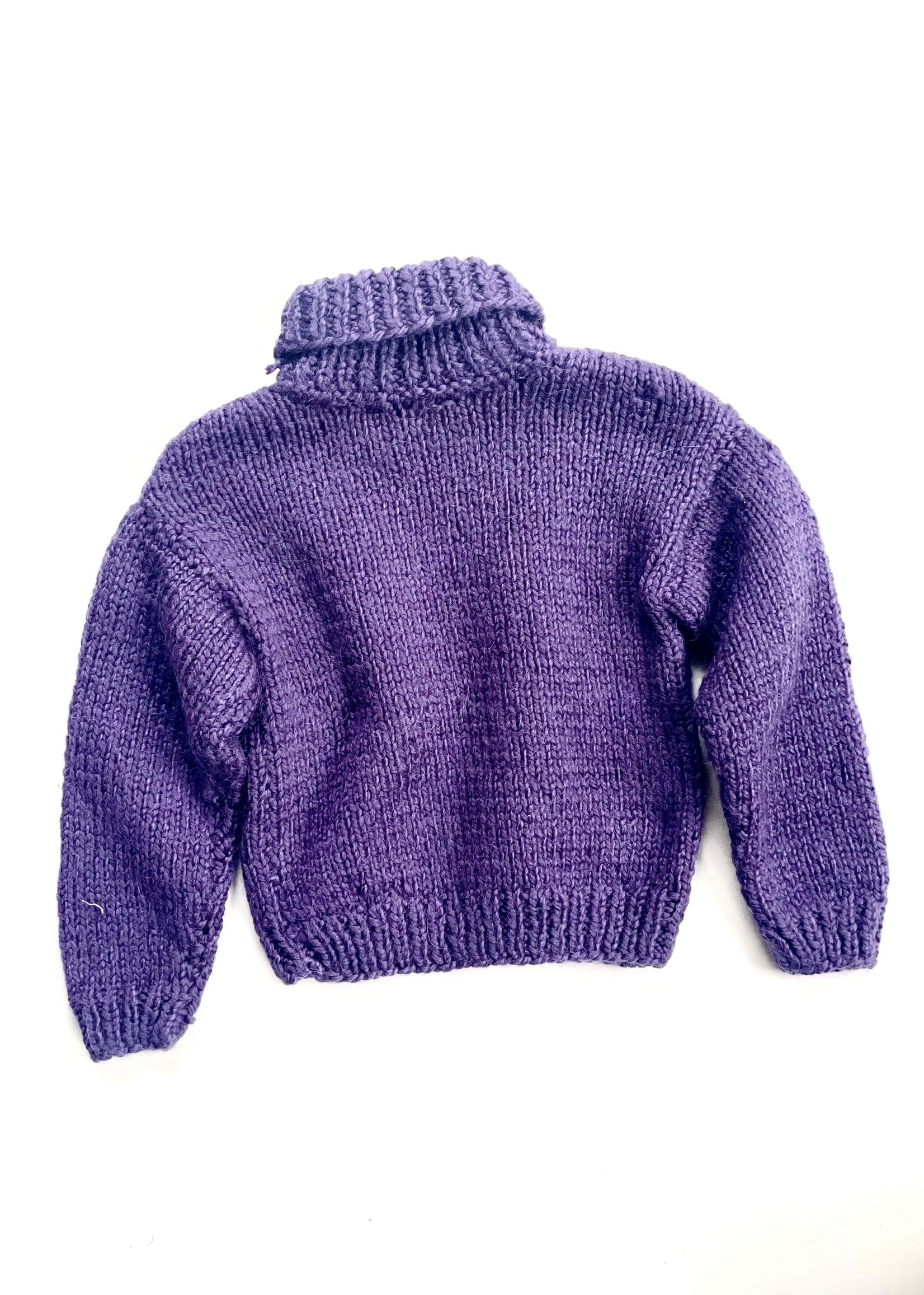Handmade Purple Turtle Neck Sweater 3-4y