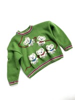 Handmade Matcha Green Wool Koala Sweater 2y