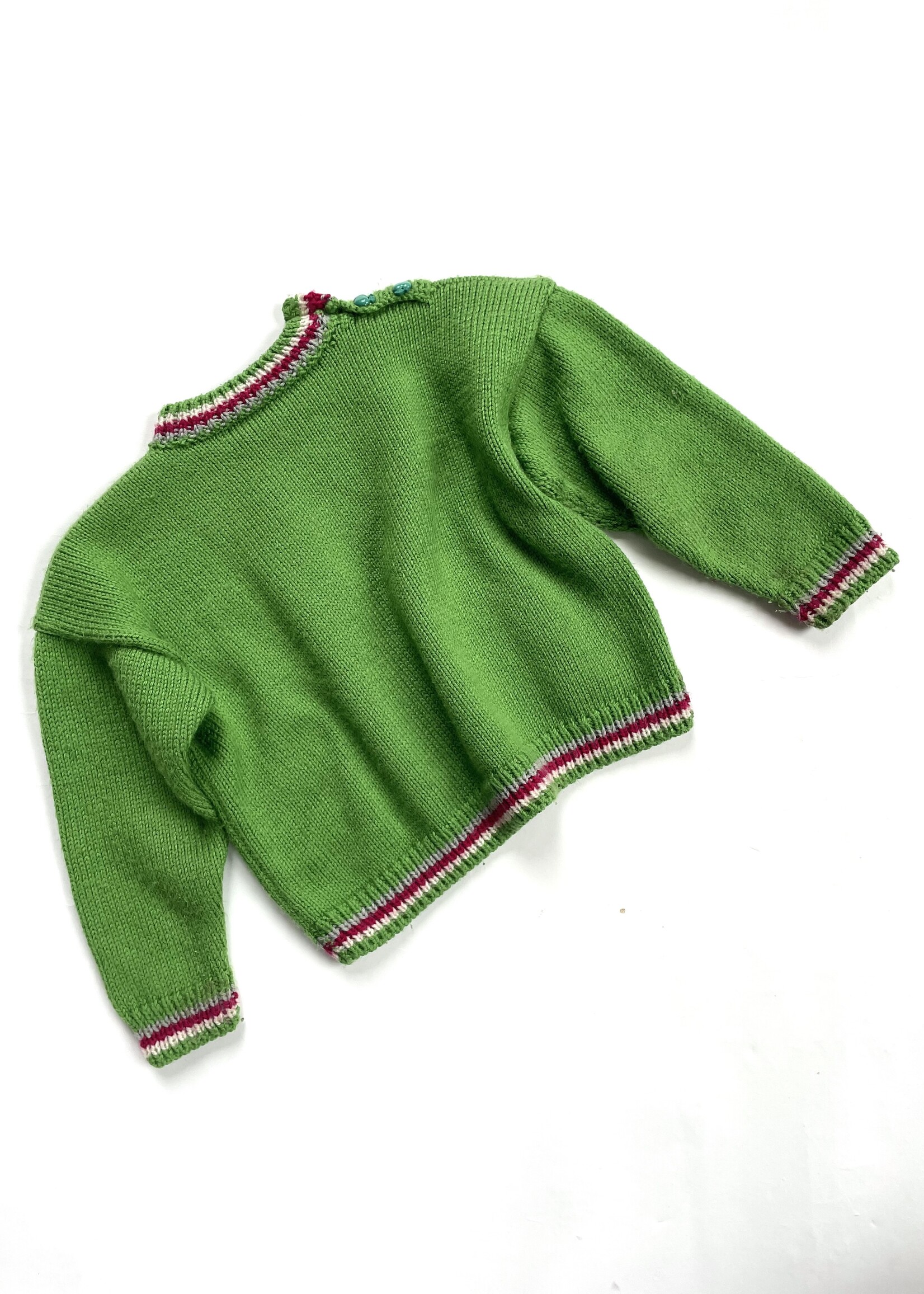 Handmade Matcha Green Wool Koala Sweater 2y