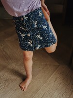 Studio Aventures Marsupilami blue velvet skirt 6y