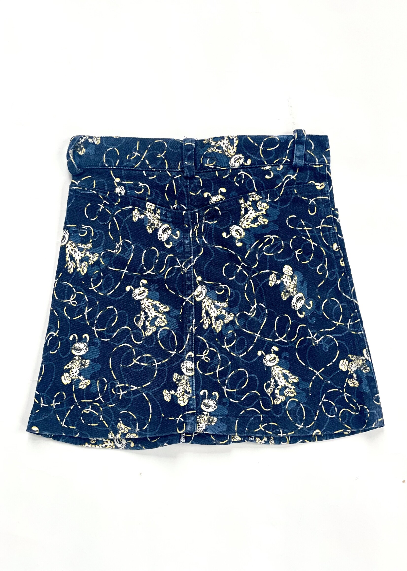 Studio Aventures Marsupilami blue velvet skirt 6y