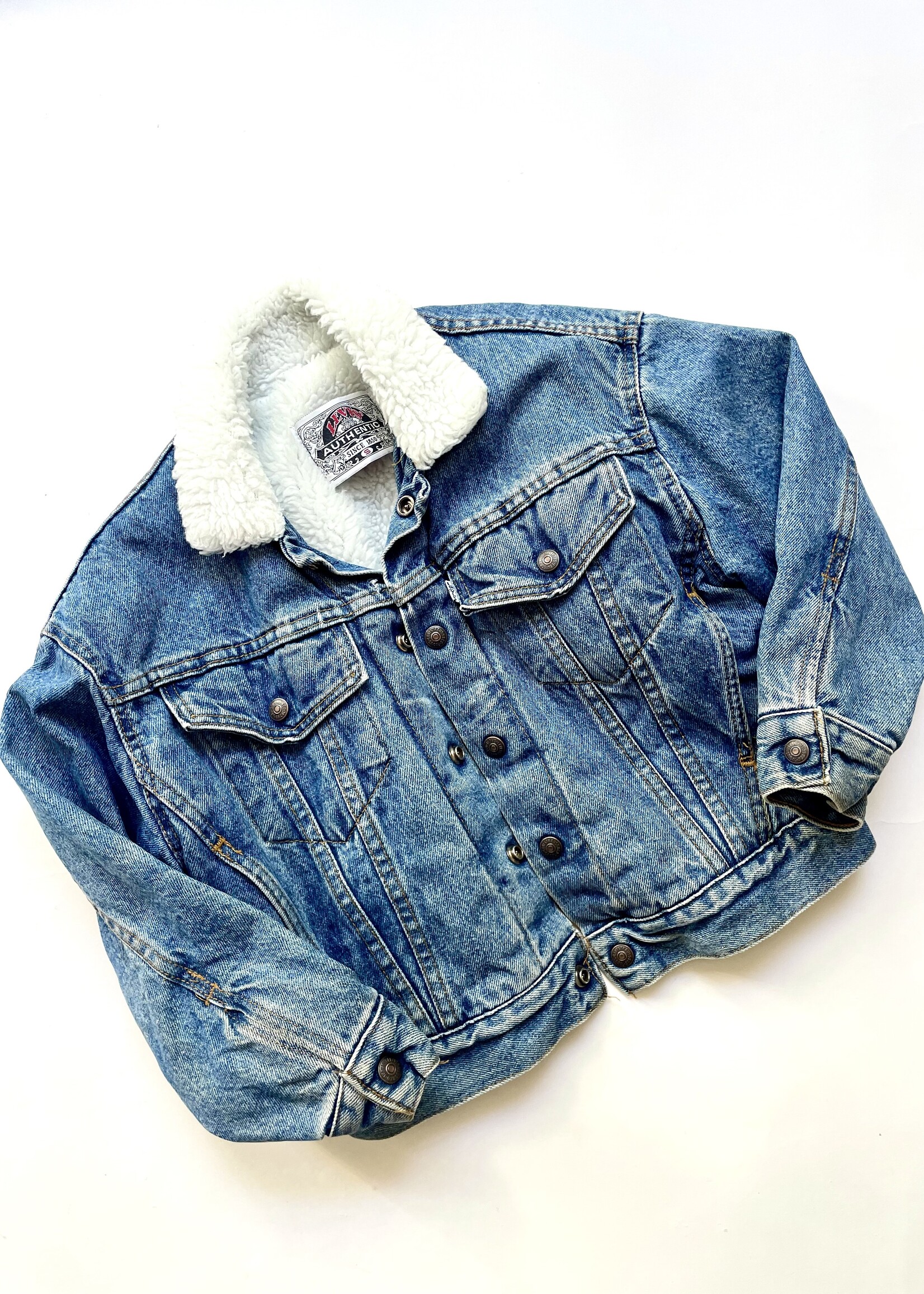 Levi's White Tab Sherpa Denim Trucker Jacket 6-8y