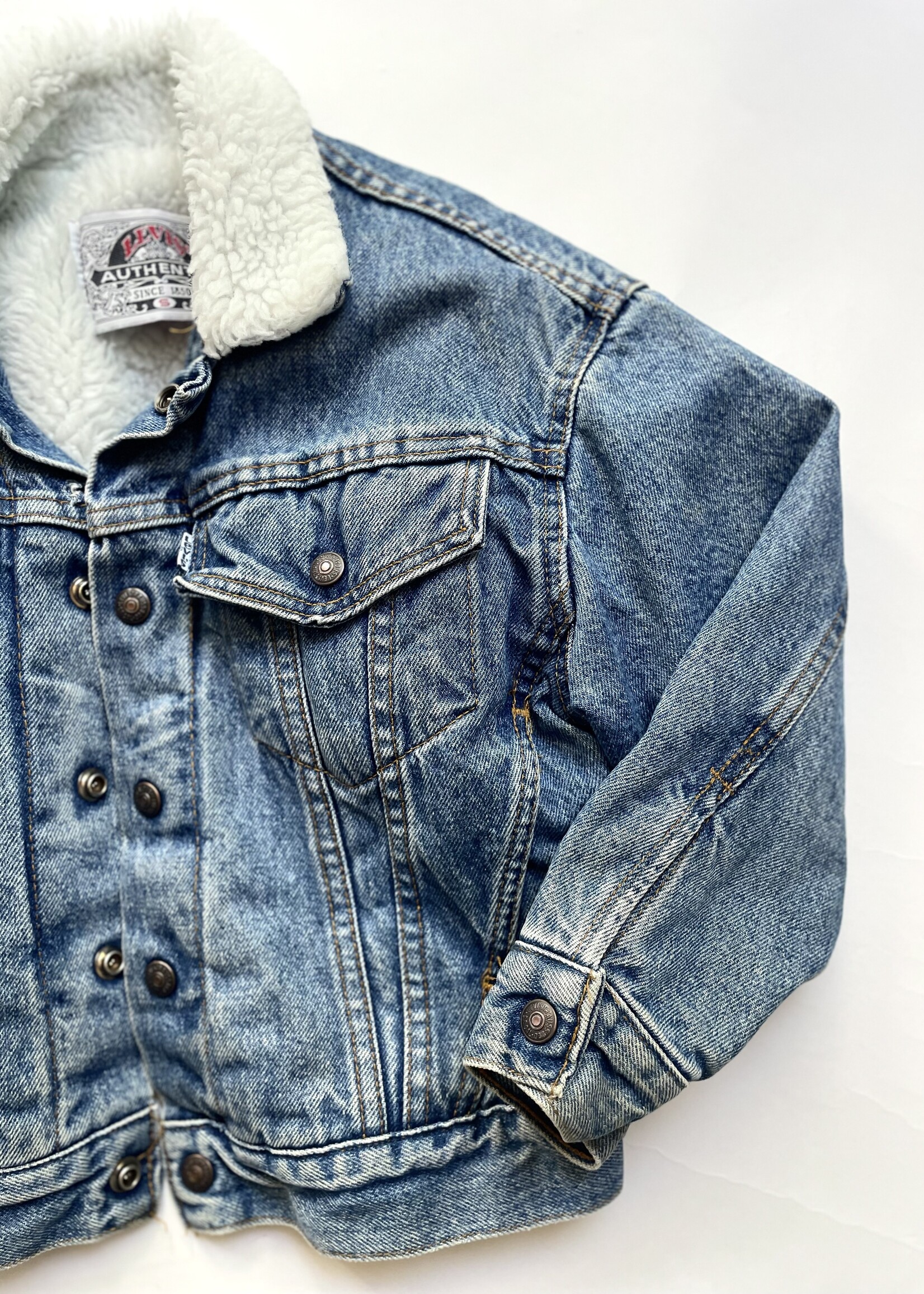 Levi's White Tab Sherpa Denim Trucker Jacket 6-8y