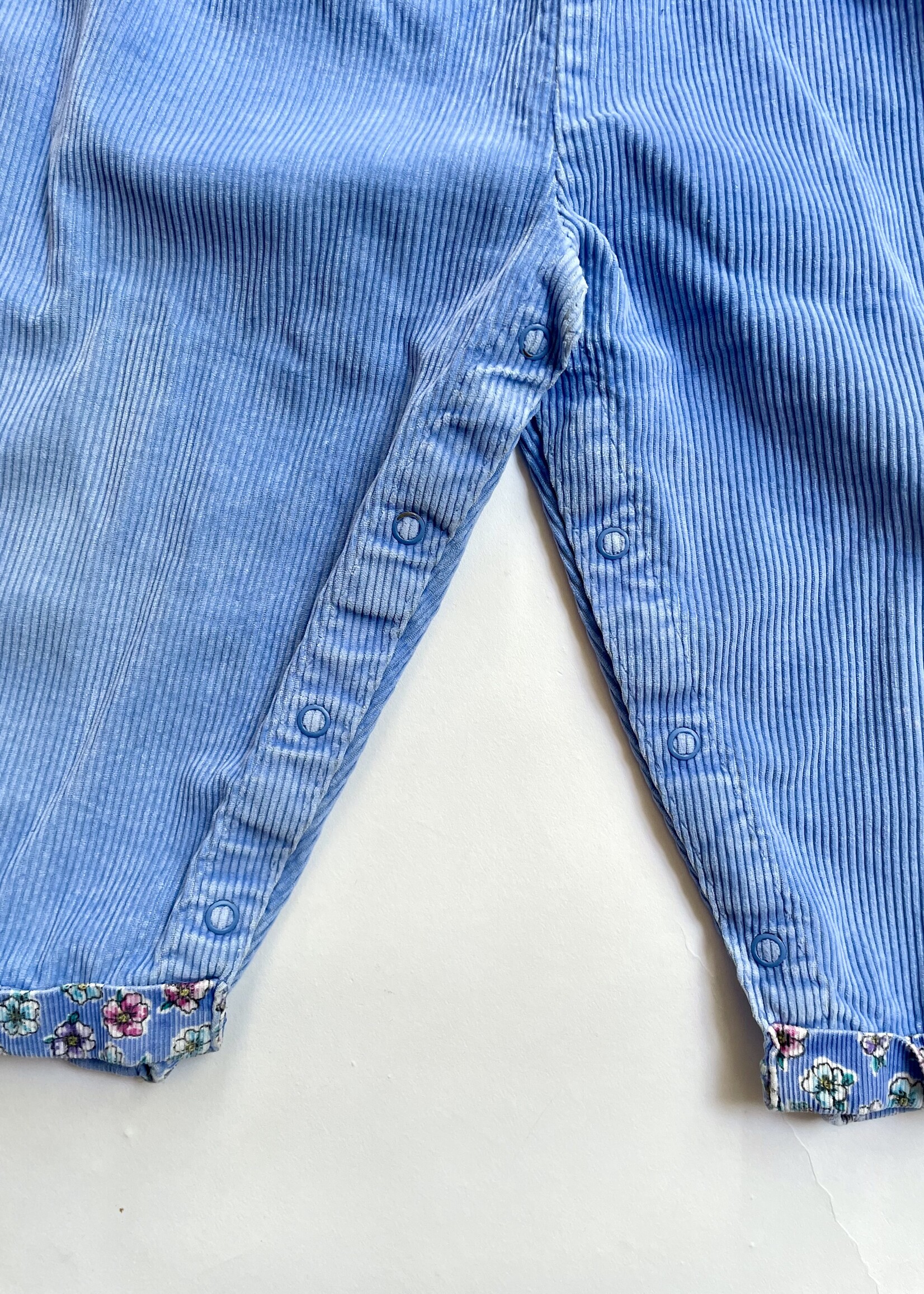OshKosh USA Blue Floral Corduroy Dungarees 2-3y