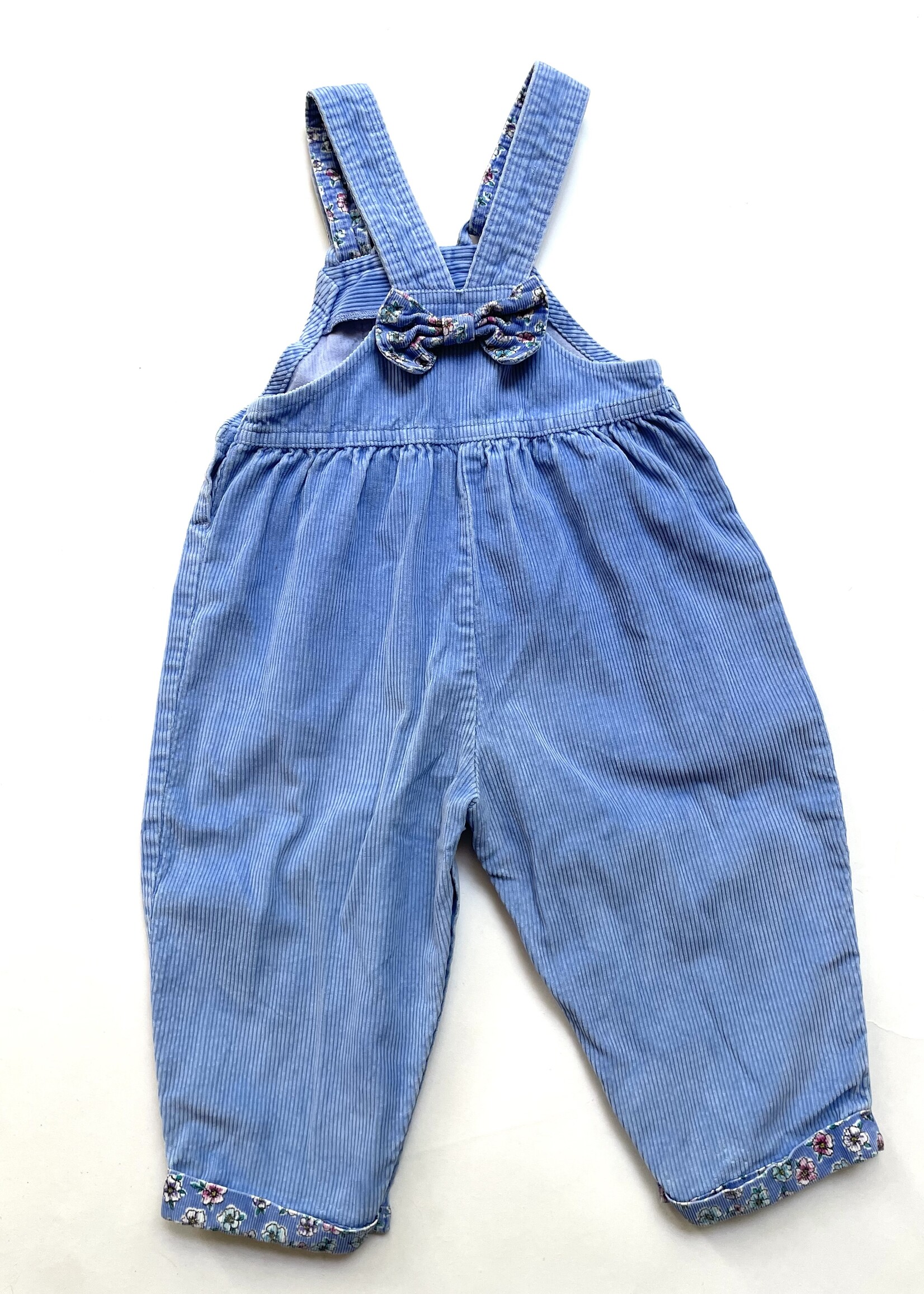 OshKosh USA Blue Floral Corduroy Dungarees 2-3y