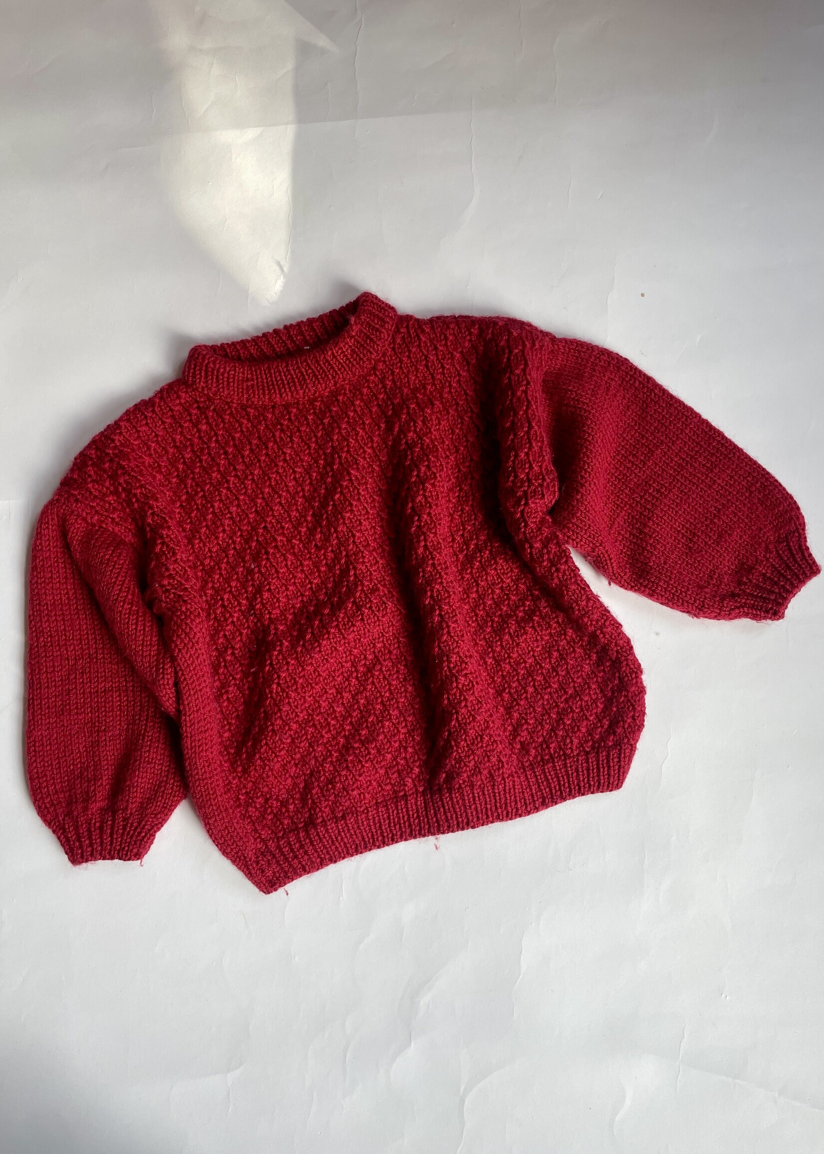 Handmade Red Cable Knit Sweater 5-6y