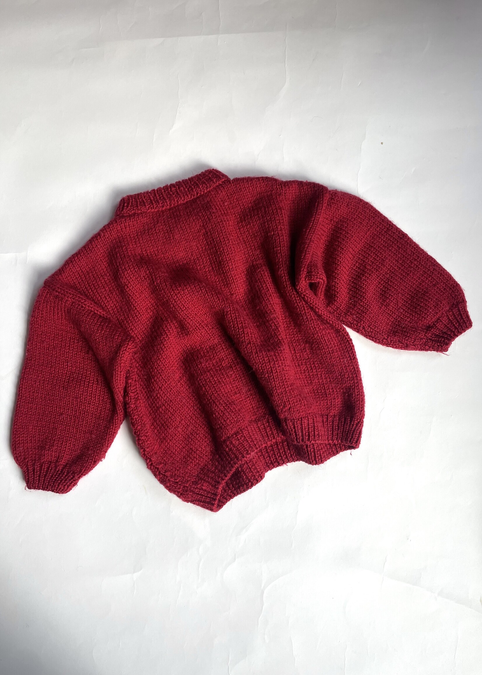 Handmade Red Cable Knit Sweater 5-6y