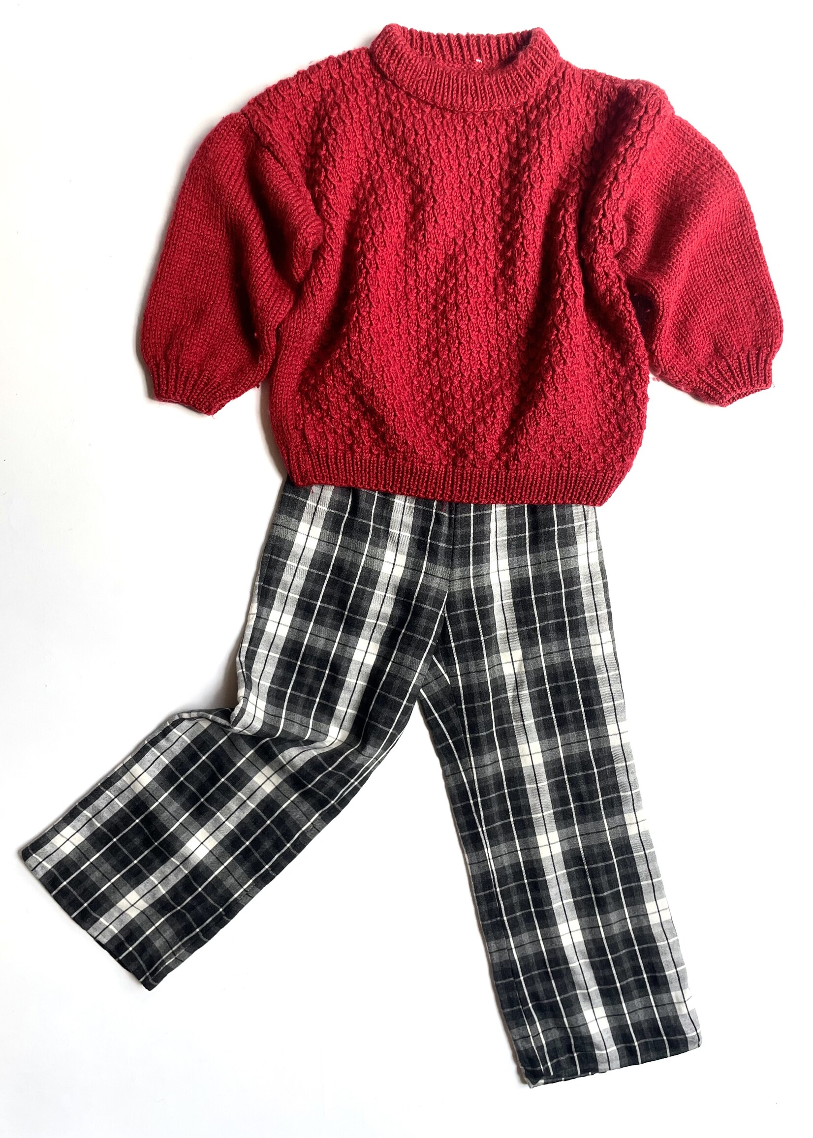 Handmade Red Cable Knit Sweater 5-6y