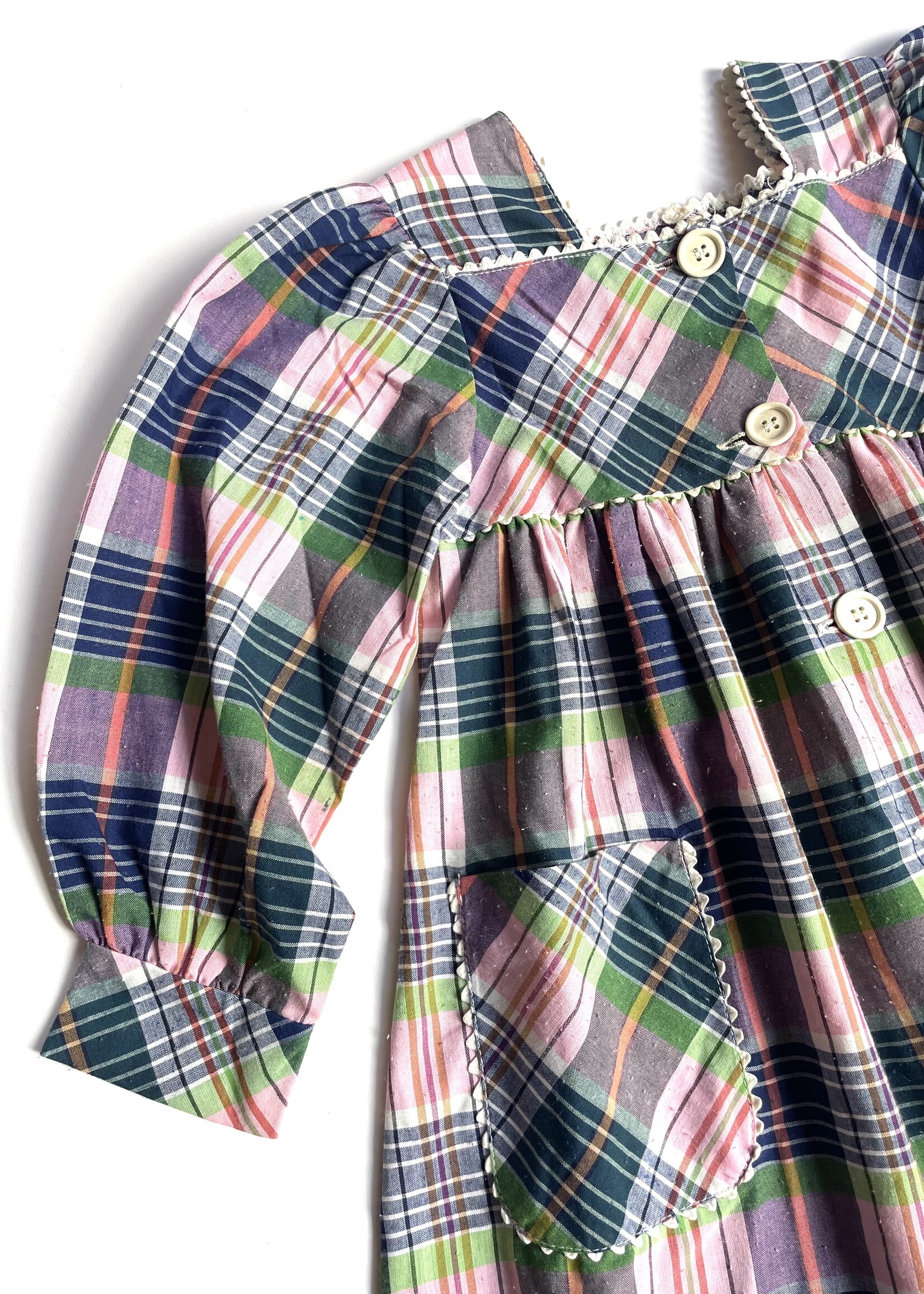 Vintage Pink Tartan Dress 4-5y