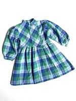 Vintage Tartan Winter Dress 2-3y