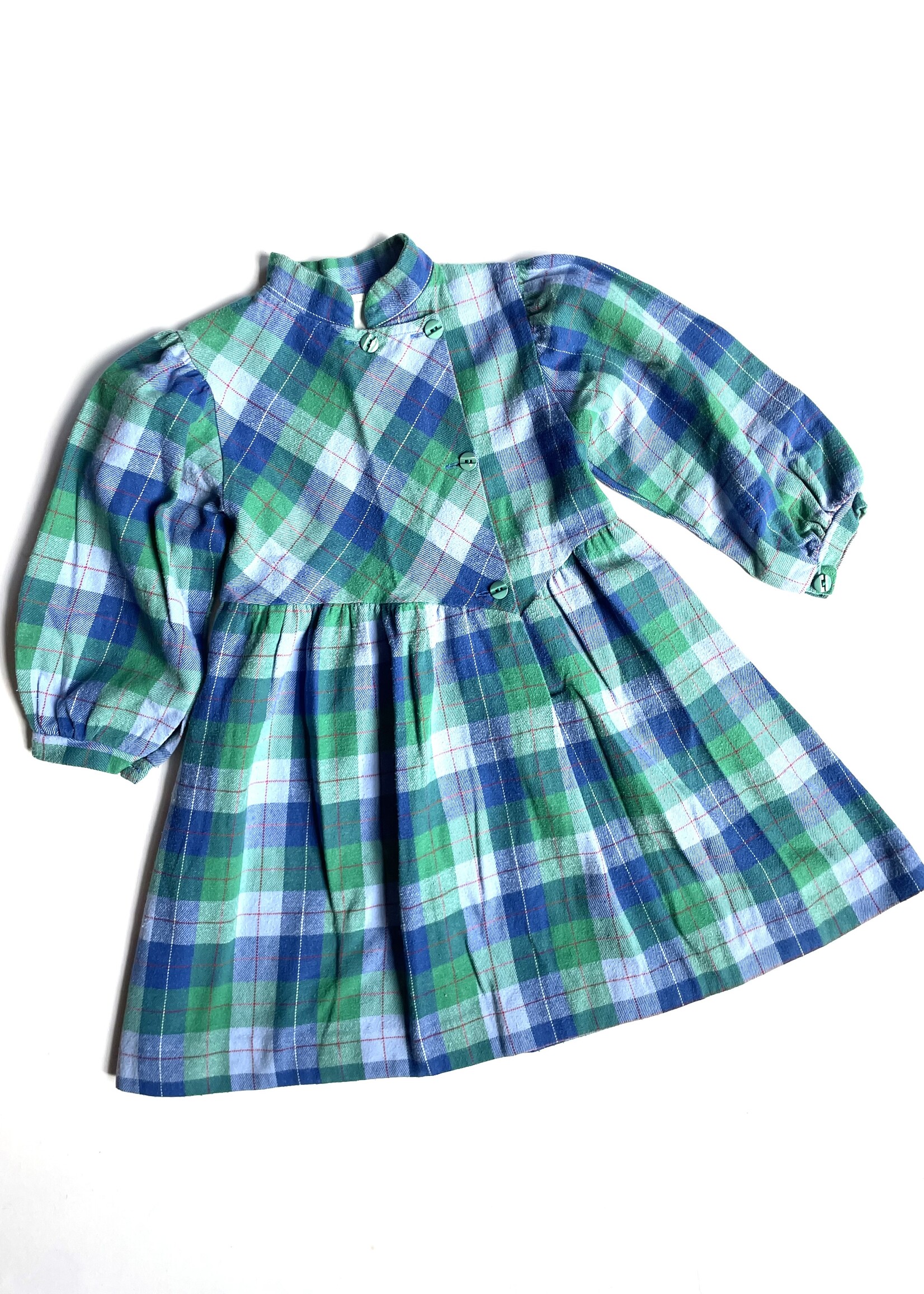 Vintage Tartan Winter Dress 2-3y