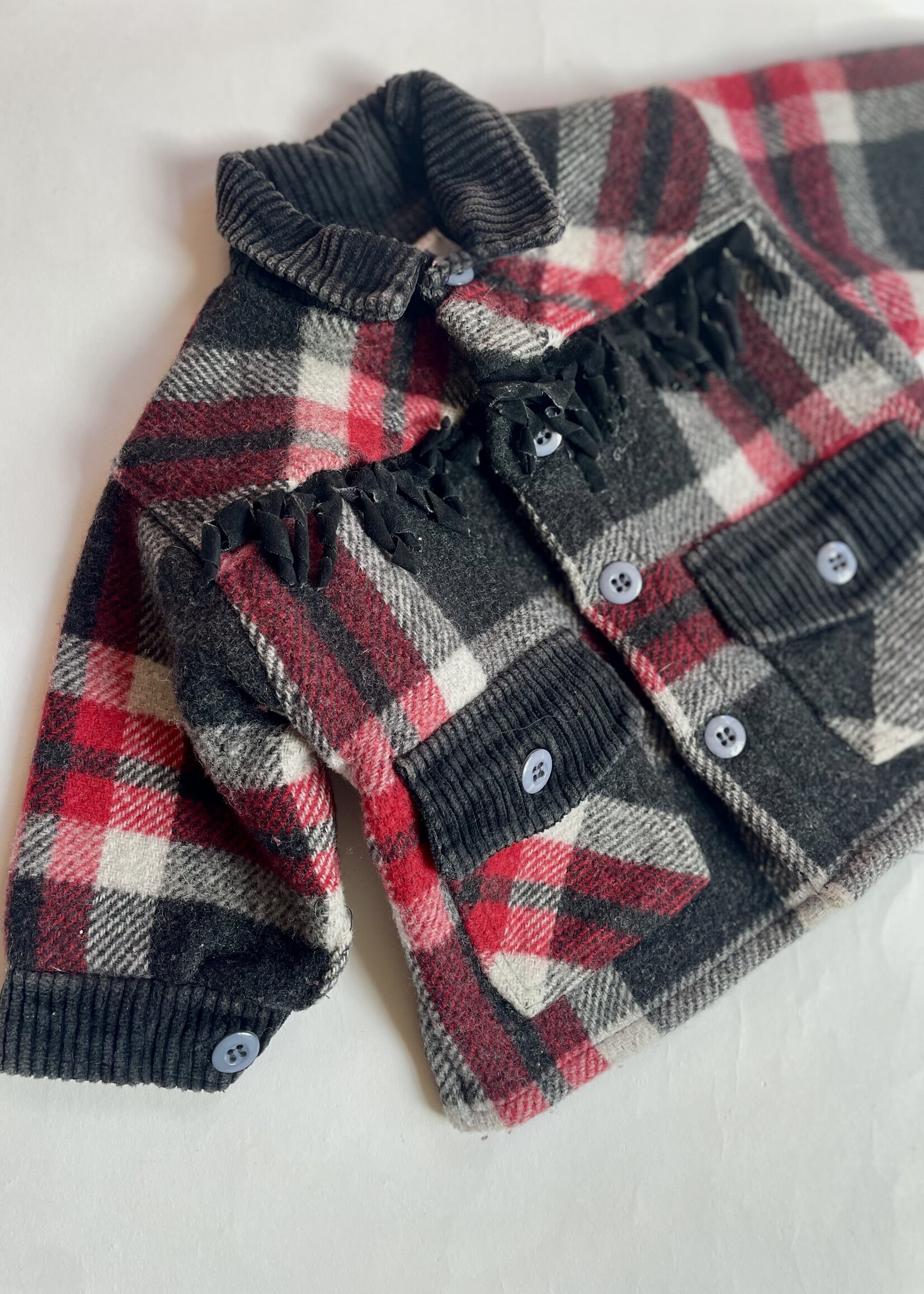 Vintage Checked Fringes Jacket 6m
