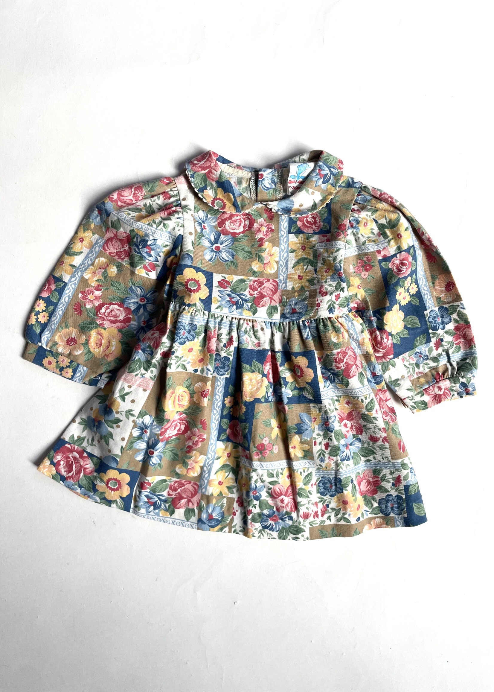 Vintage Floral Winter dress 3-6m