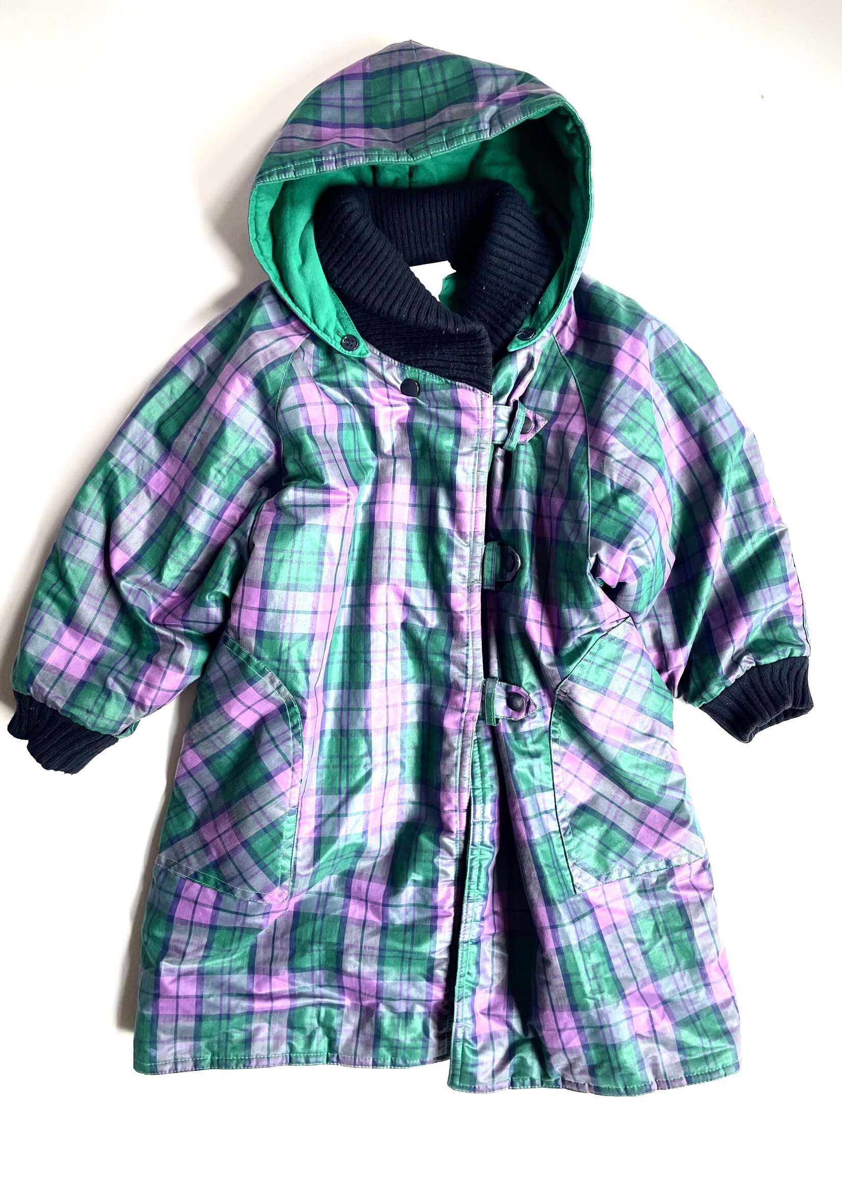 Vintage Purple Tartan Coat 6-8y