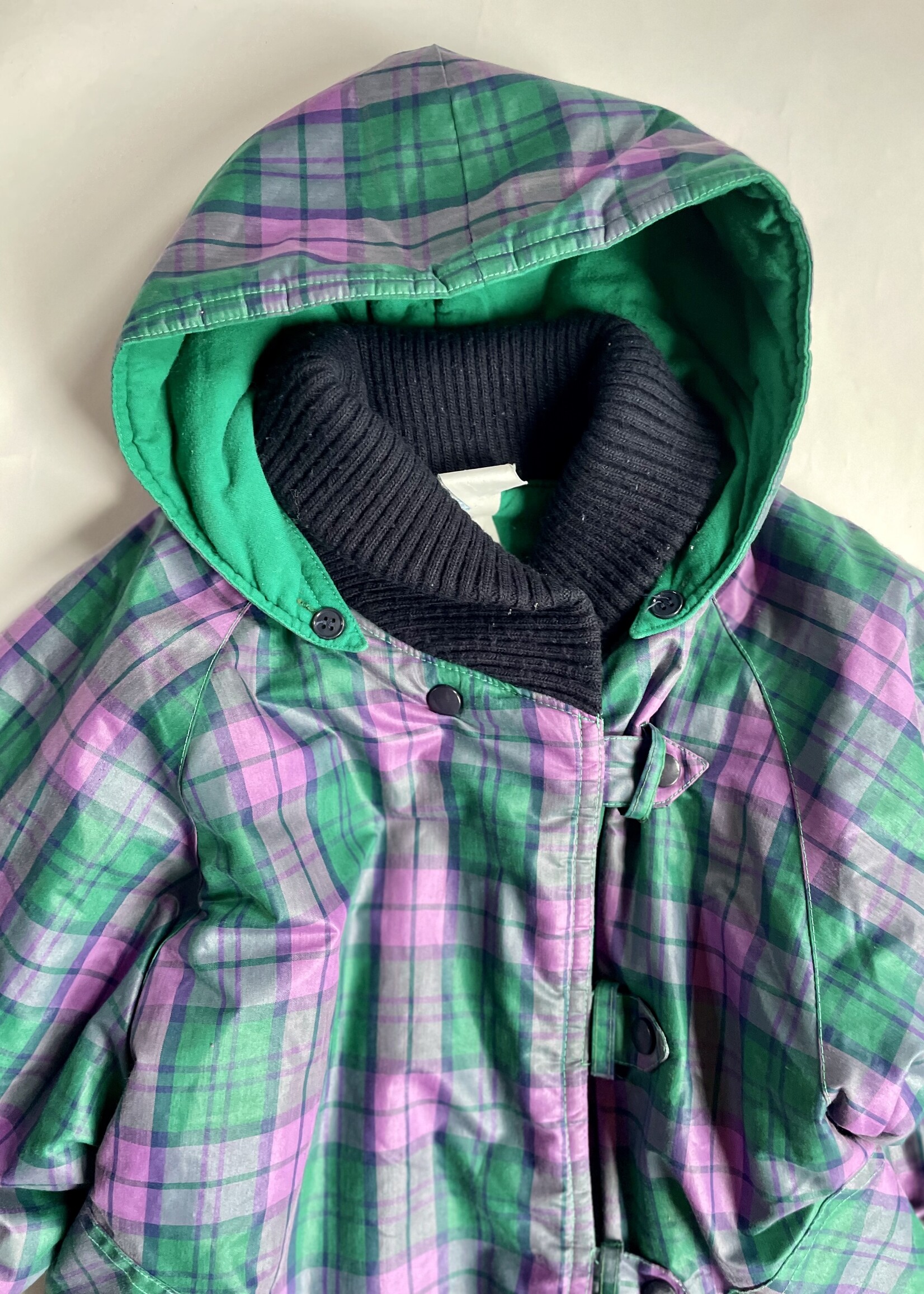 Vintage Purple Tartan Coat 6-8y