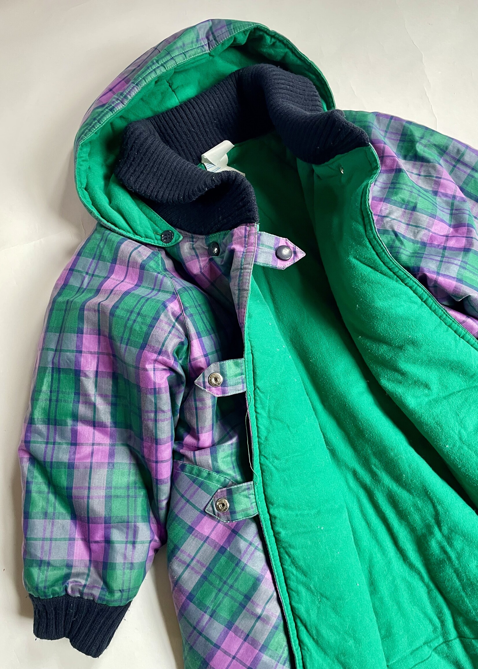 Vintage Purple Tartan Coat 6-8y