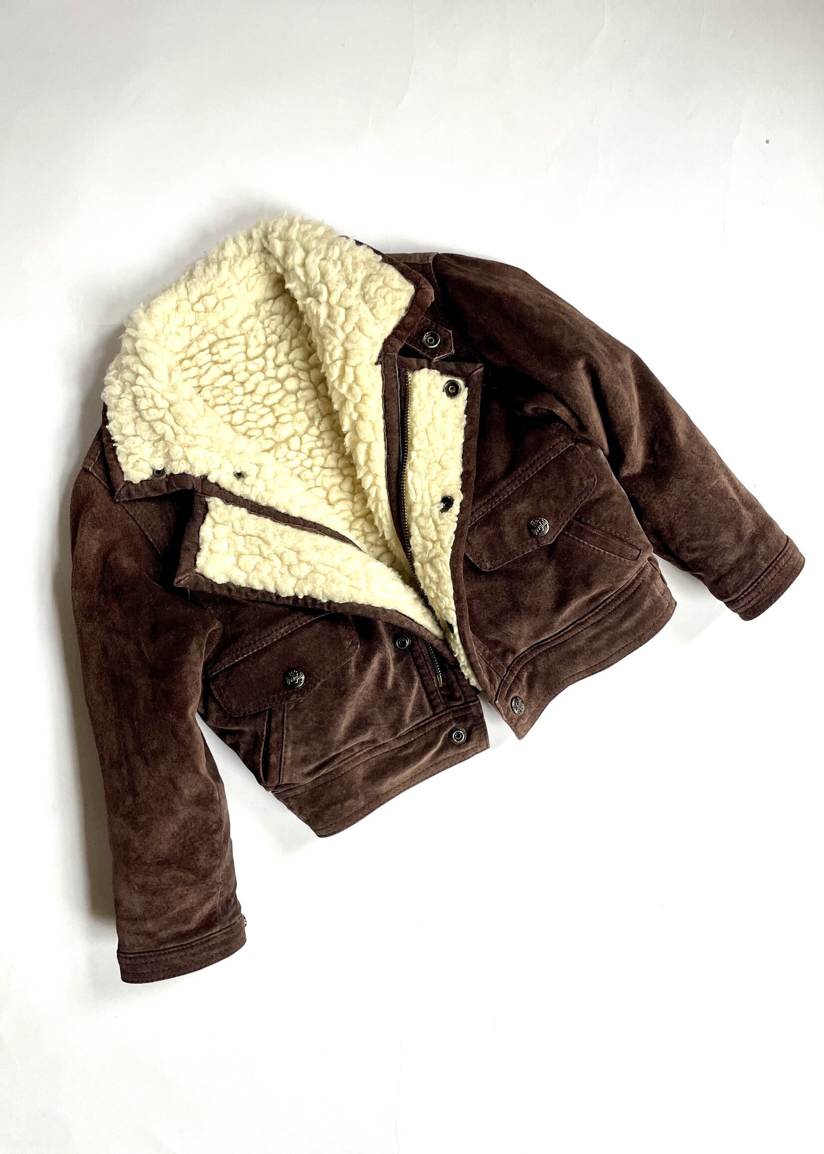 Mac Douglas Suede Sherpa Aviator Jacket 2-4y