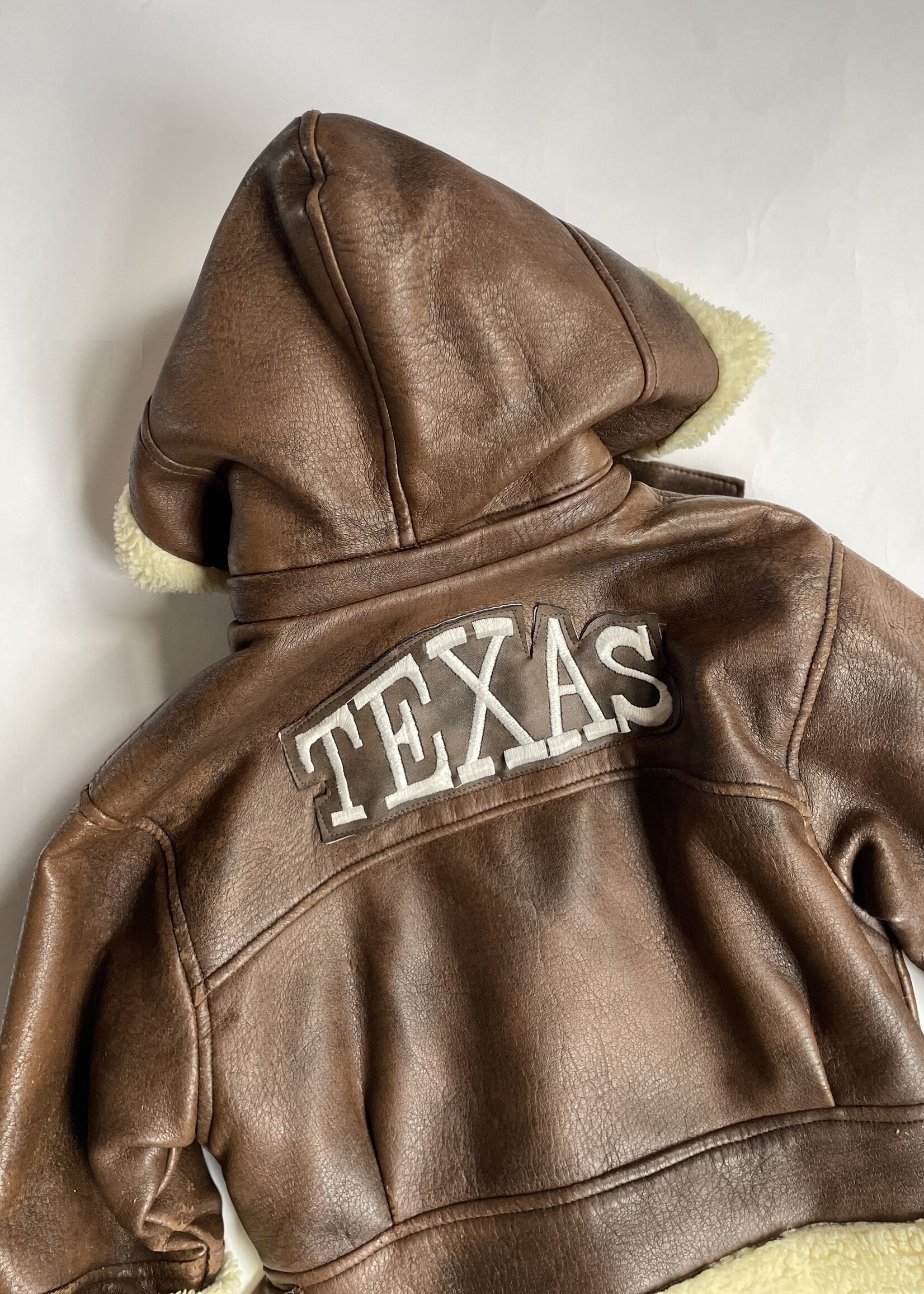 Vintage Vegan Leather Texas Sherpa jacket 4y