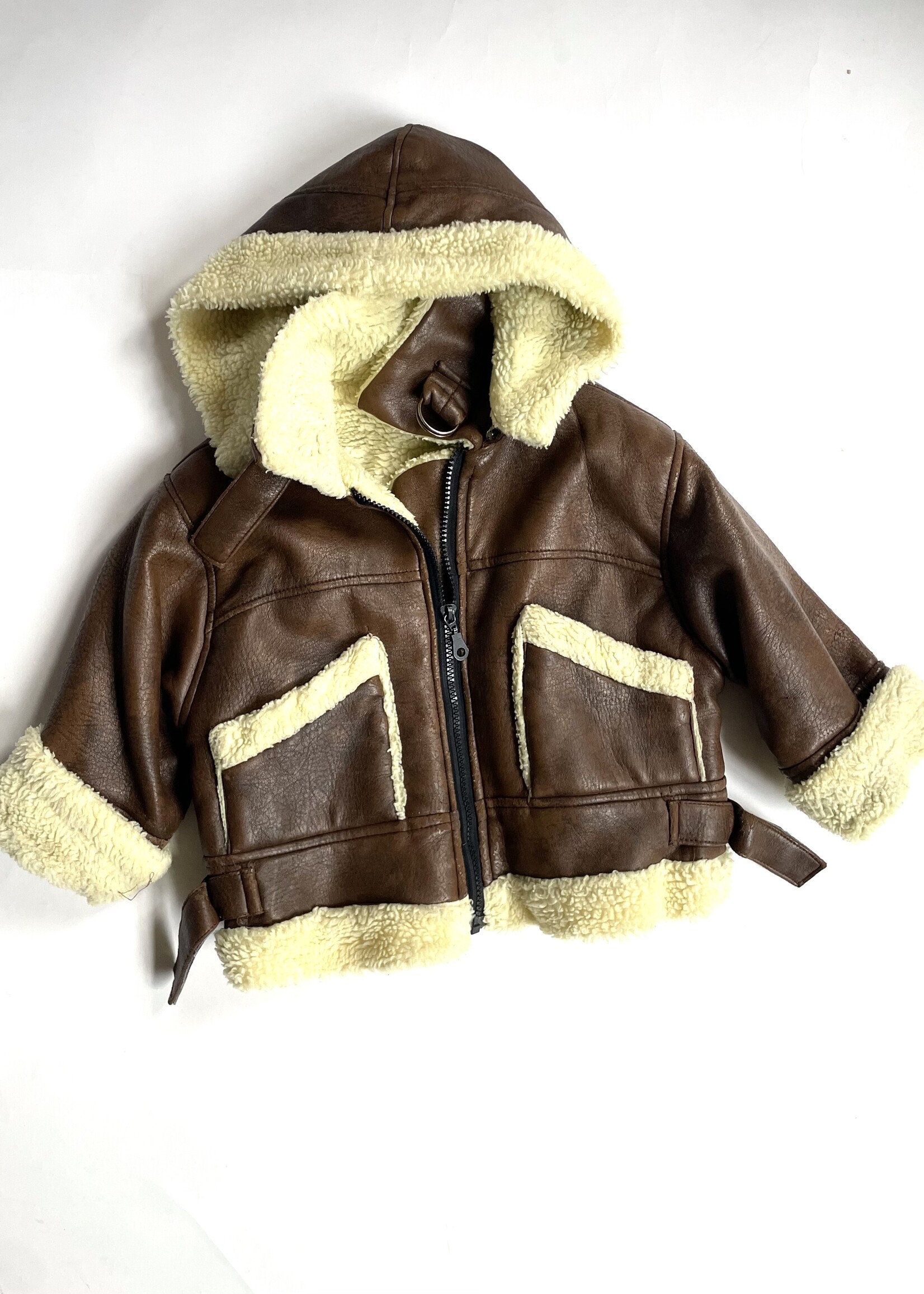 Vintage Vegan Leather Texas Sherpa jacket 4y