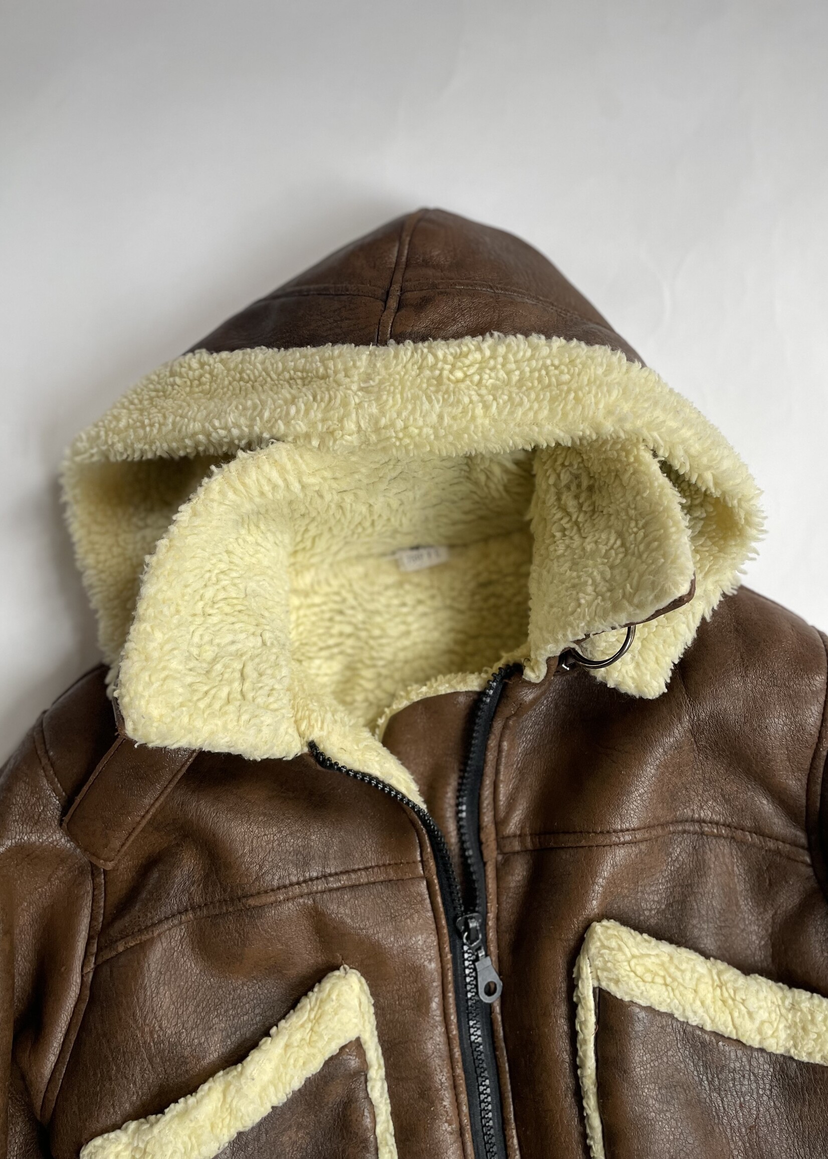 Vintage Vegan Leather Texas Sherpa jacket 4y