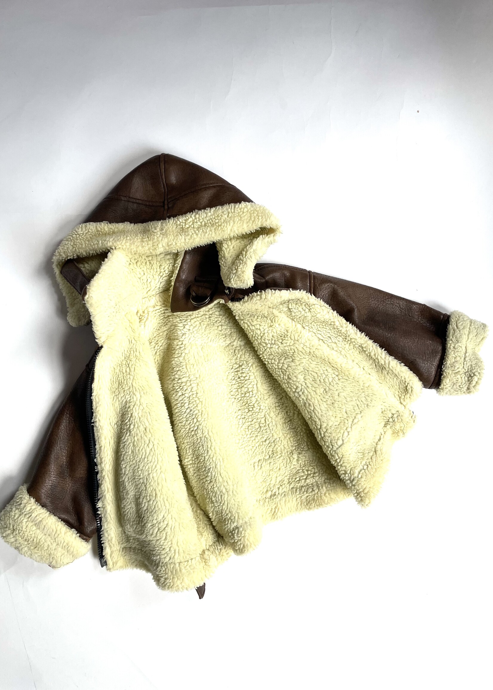 Vintage Vegan Leather Texas Sherpa jacket 4y