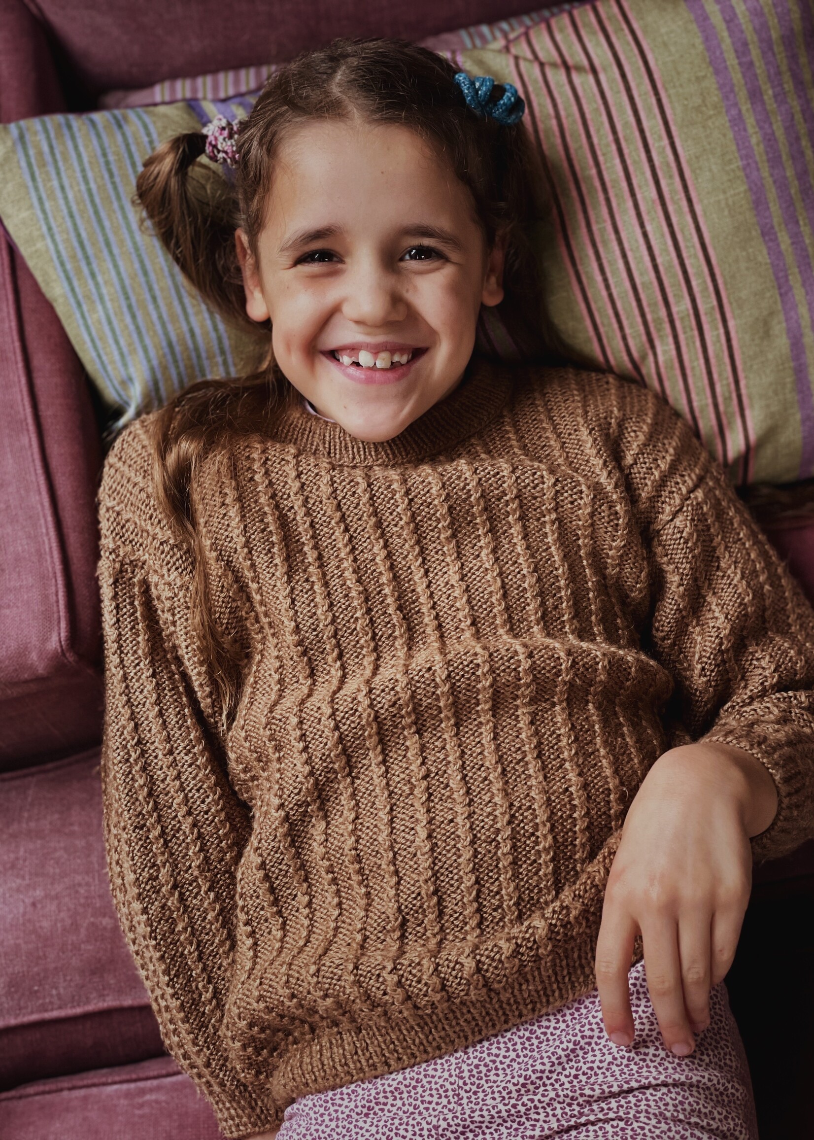 Handmade Caramel Cable sweater 6-8y
