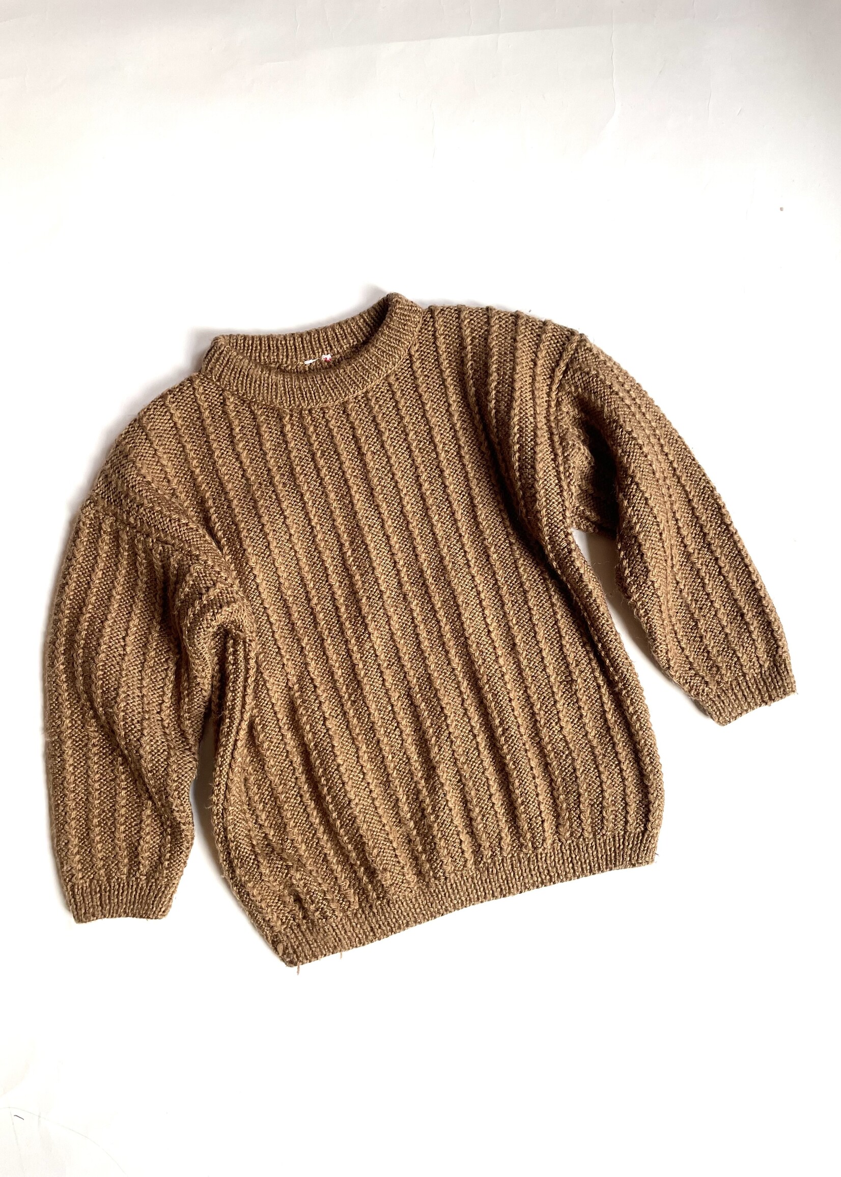 Handmade Caramel Cable sweater 6-8y