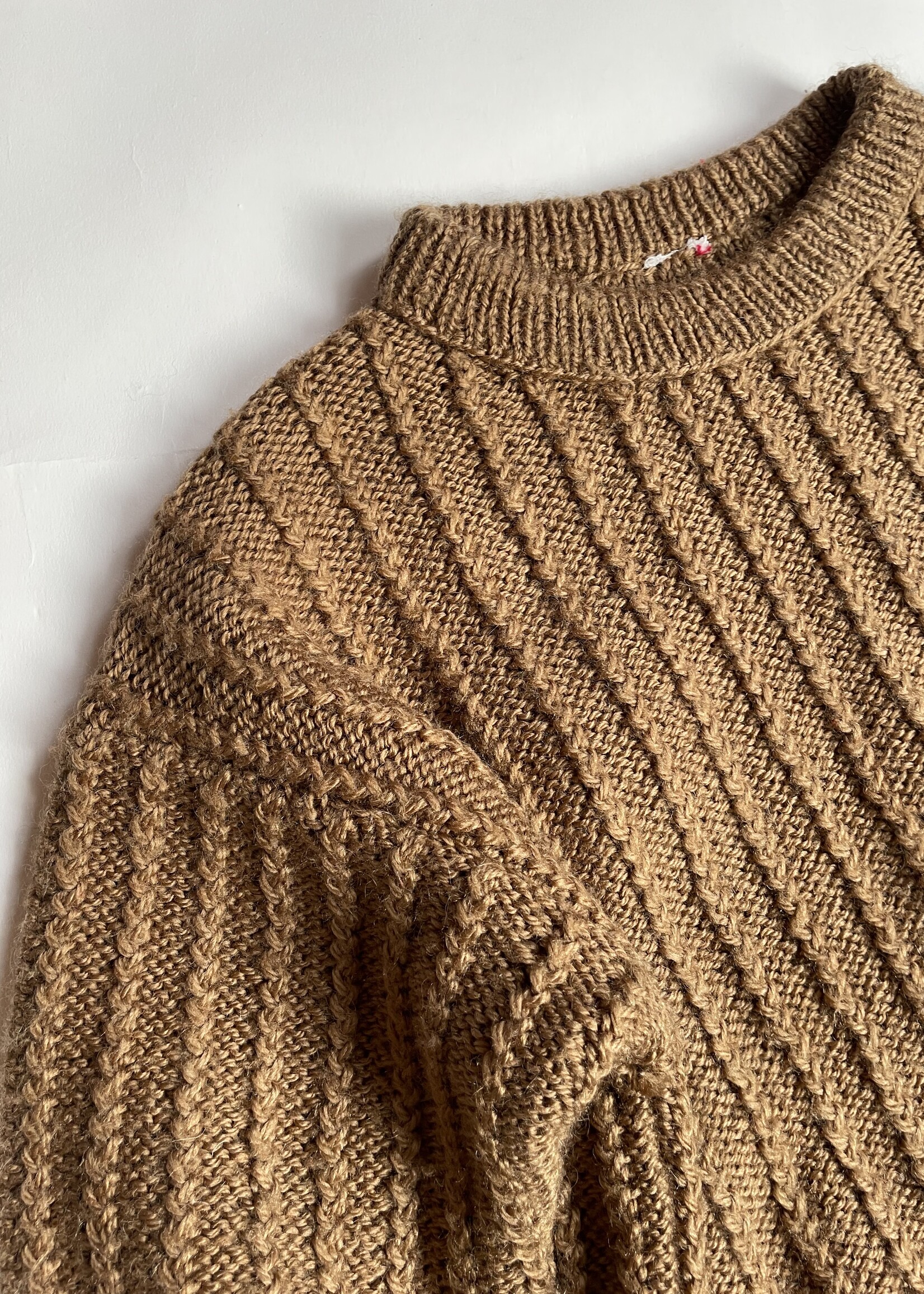 Handmade Caramel Cable sweater 6-8y