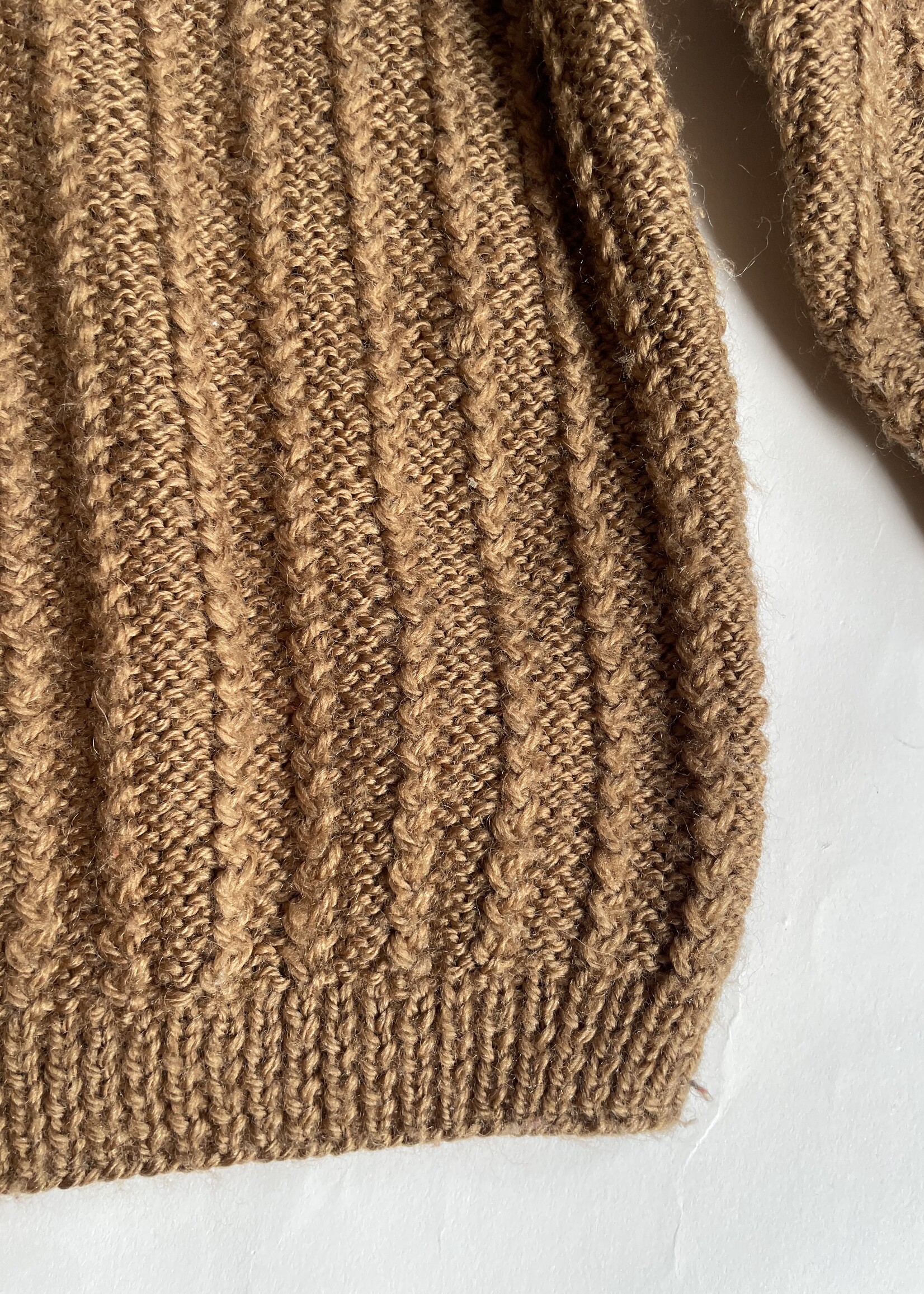 Handmade Caramel Cable sweater 6-8y