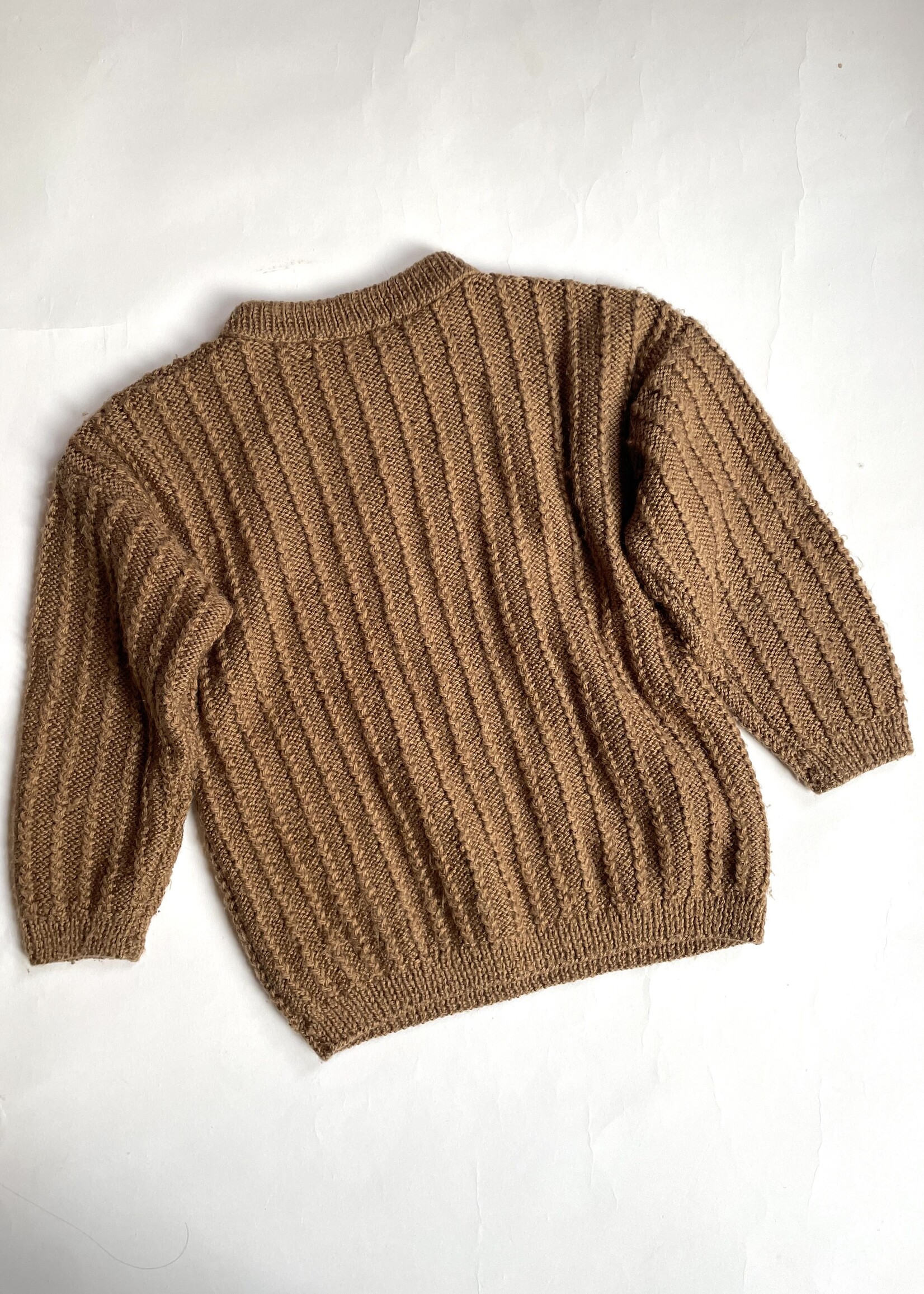 Handmade Caramel Cable sweater 6-8y