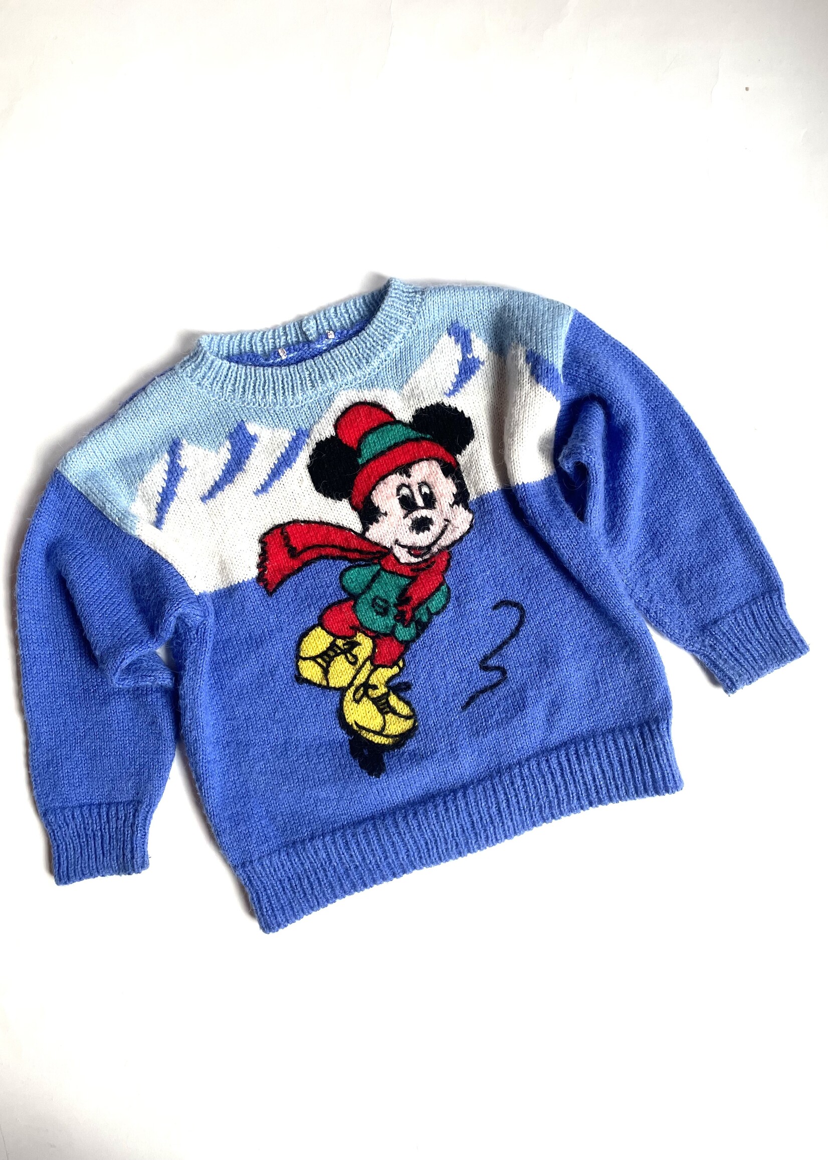 Handmade Ice Skating Mickey Sweater 6y