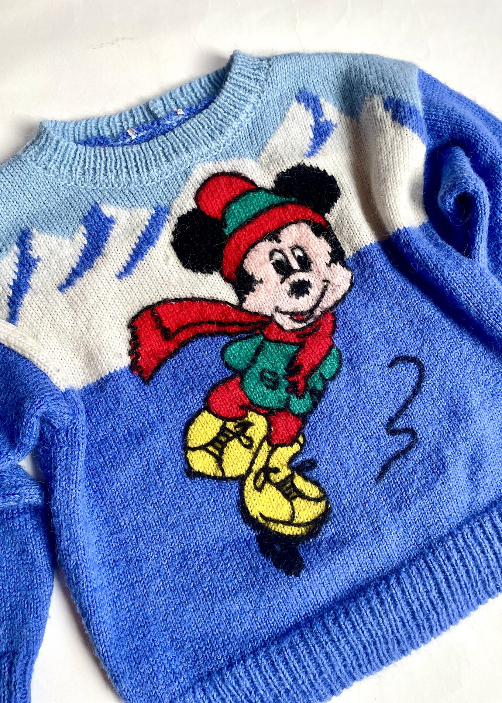 Handmade Ice Skating Mickey Sweater 6y