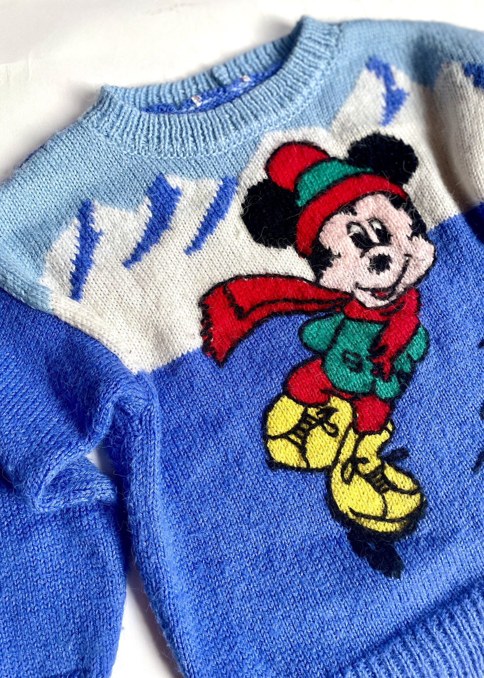 Handmade Ice Skating Mickey Sweater 6y