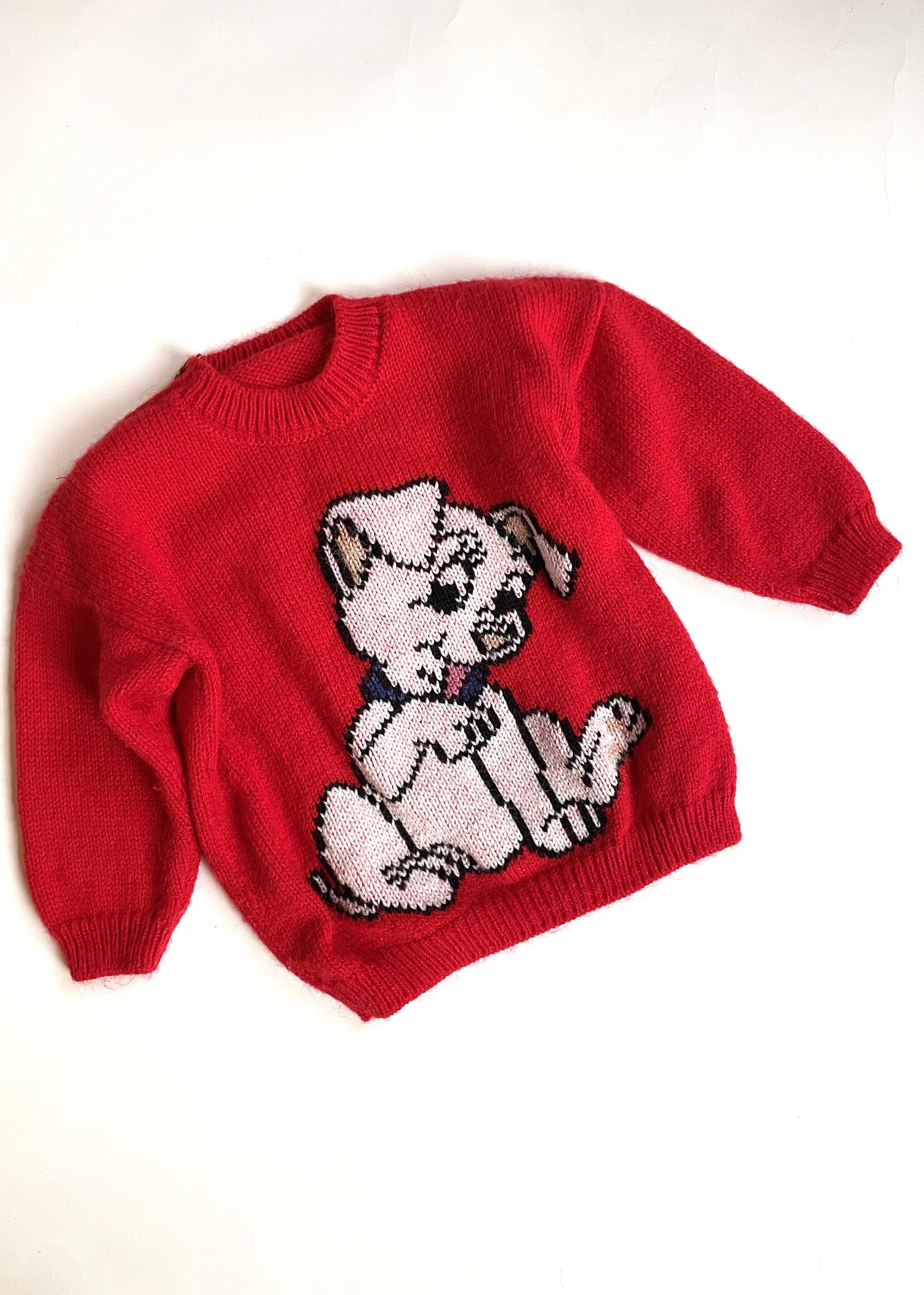 Handmade Red 101 Dalmatiens Puppy sweater 2-3y